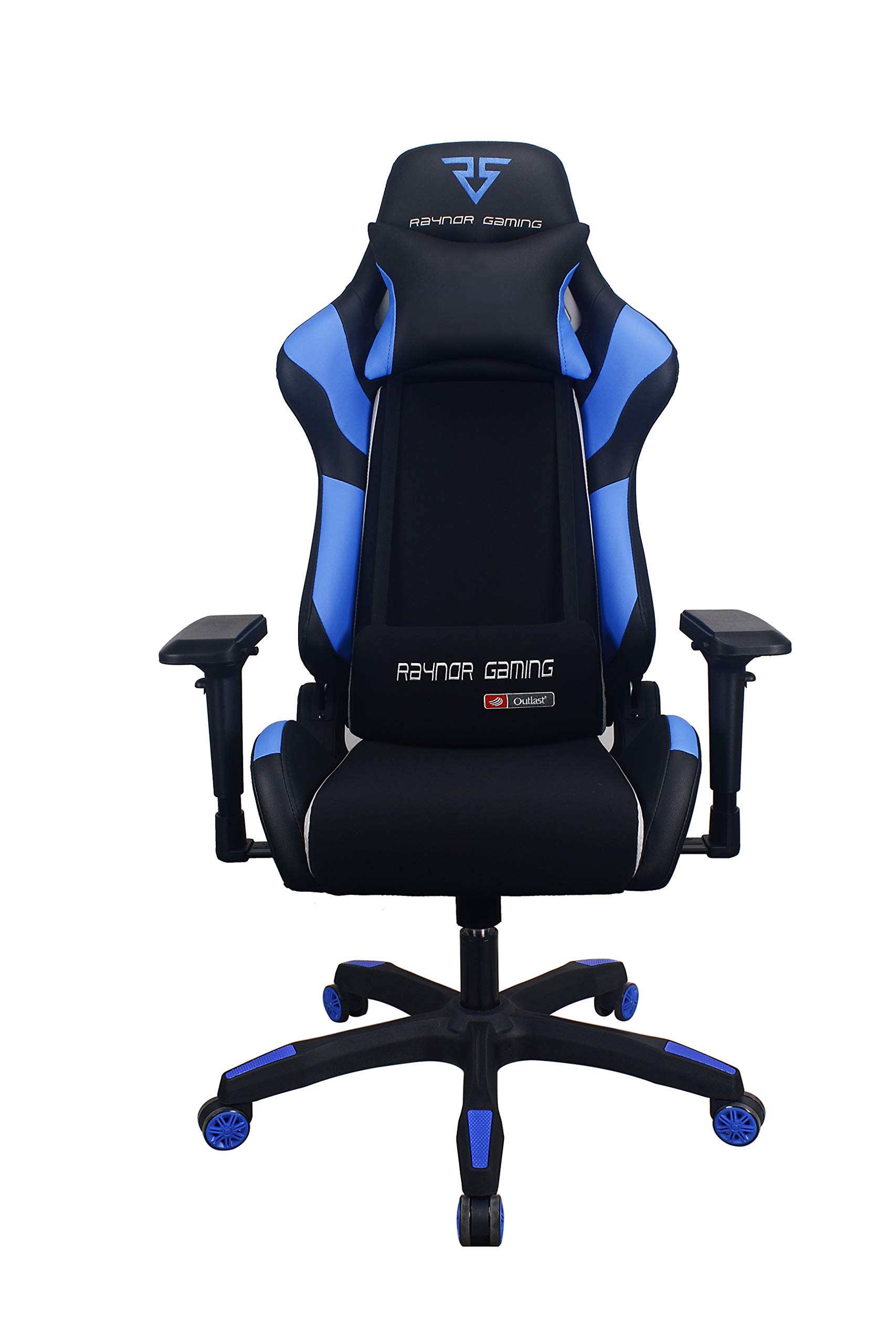 Energy Pro Series Gaming Chair - Ergonomic High-Back Racing Style with Outlast Technology, Adjustable 4D Armrests, Mesh & PU Leather, Lumbar Support & Headrest Pillow (Blue) - Perfect for PC Gaming, Office Work & Home Theater Seating