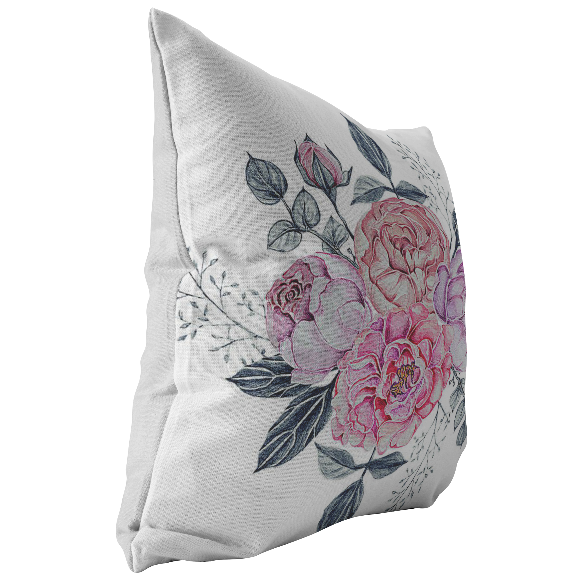 Floral Pastel Design Accent Pillow - Soft Decorative Throw Cushion for Sofa, Bed & Home Decor - Perfect for Living Room, Bedroom & Nursery