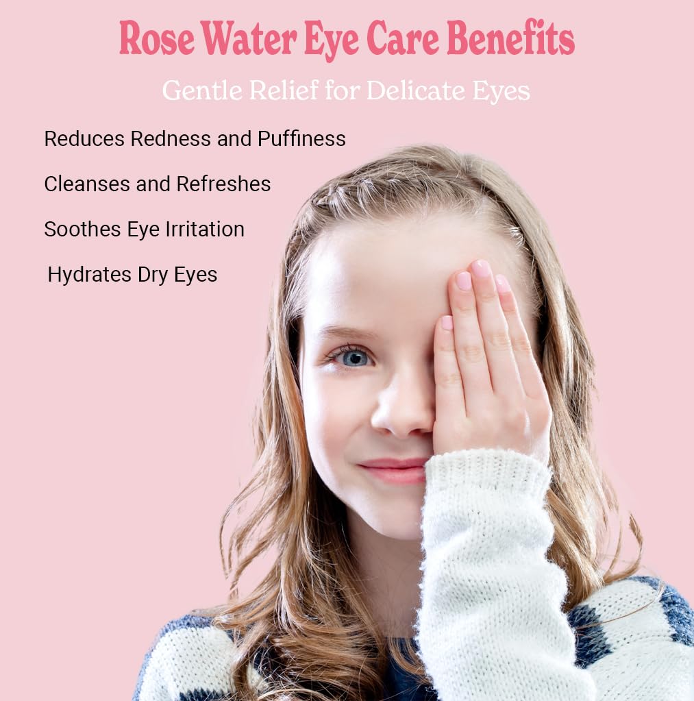 Natural Born Oils 8oz Rose Water Hydrosol - 100% Pure, Organic, Steam-Distilled Facial Toner & Cleanser with Sprayer | Hydrating Mist for Skin Care, Makeup Setting & Aromatherapy