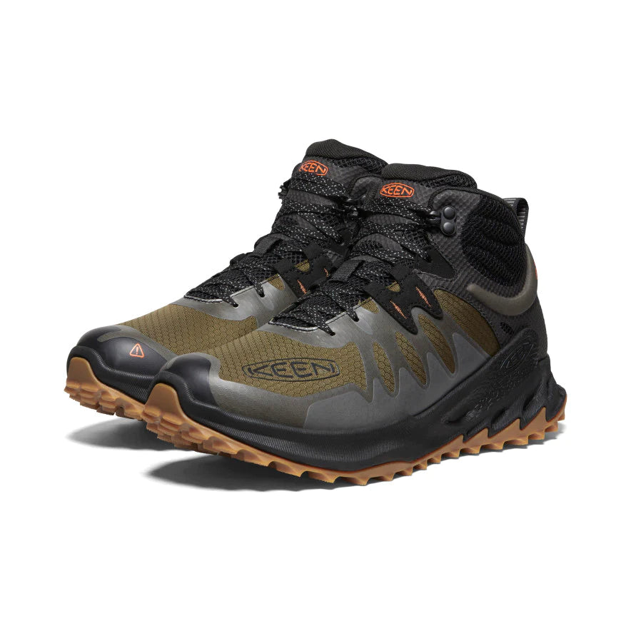 Men's Zionic Mid WP Waterproof Hiking Boots - Dark Olive/Scarlet Ibis for Outdoor Adventures & Trail Running