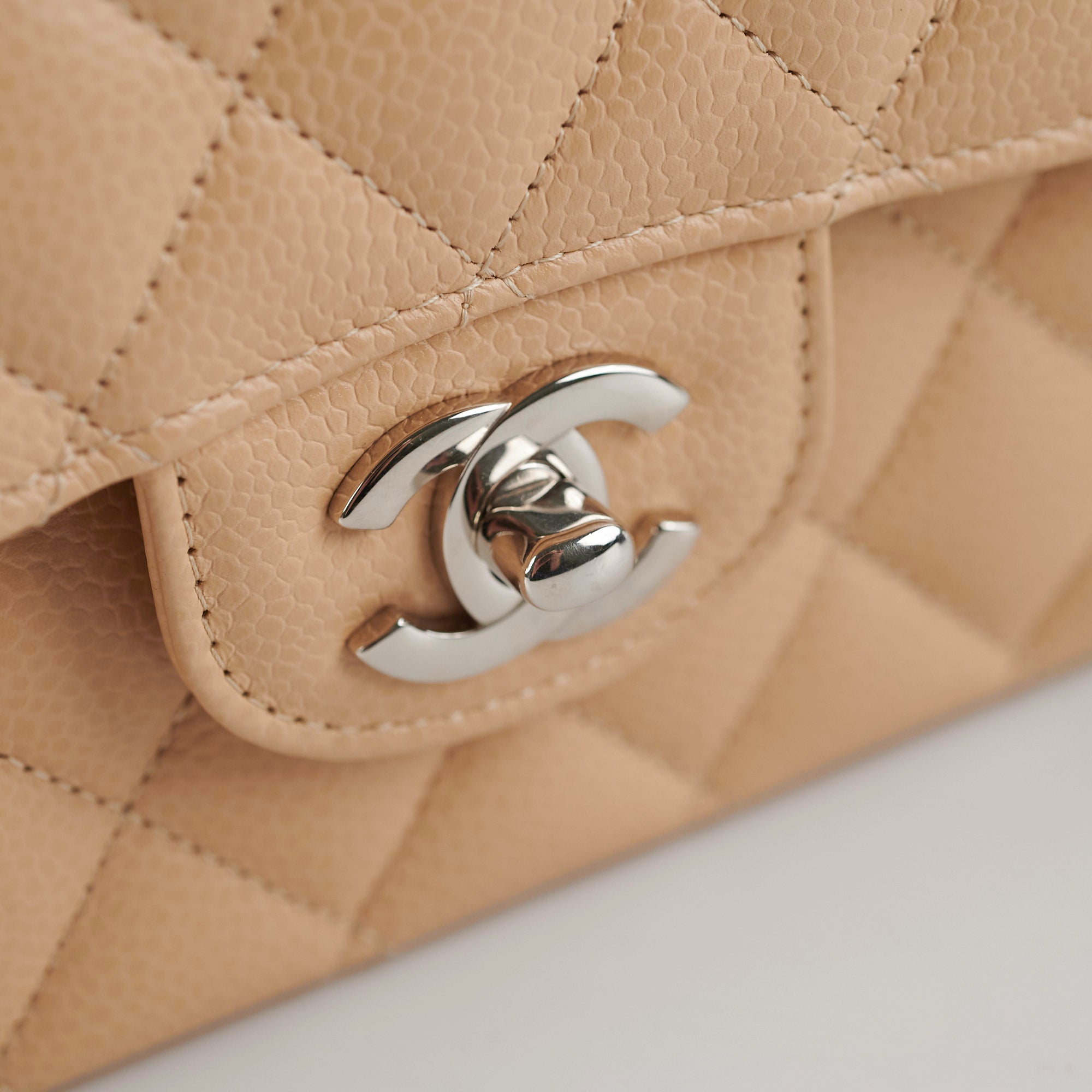 Chanel Classic Flap Bag Medium Size in Beige Caviar Leather with Microchip - 2022 Authentic Luxury Handbag for Women, Perfect for Parties, Work & Everyday Use