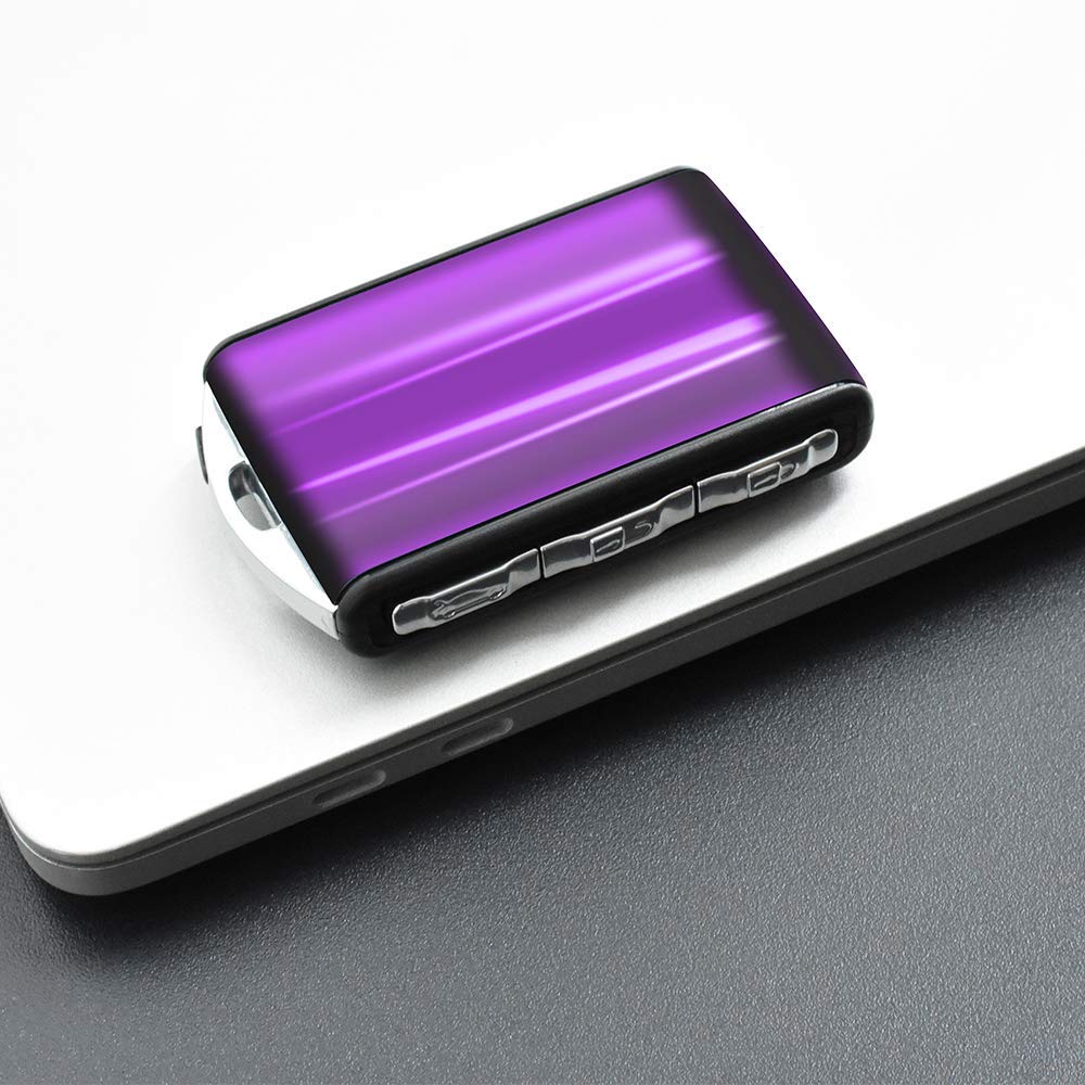 Volvo Key Fob Cover - Glossy Shine Resin & ABS Key Case Holder, Jacket Skin Protector for Keyless Entry (Purple) - Perfect for XC90, XC60, S90 & More Models