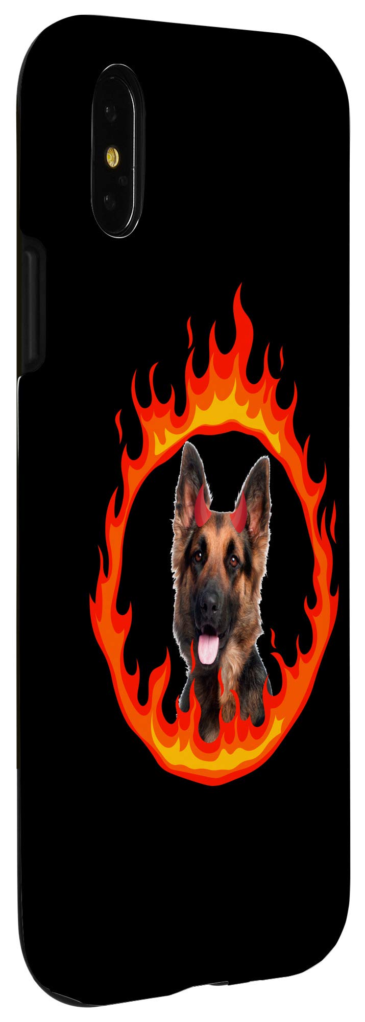 iPhone X/XS Devil Dog German Shepherd Phone Case - Durable Protective Cover for iPhone X/XS - Perfect for Dog Lovers, Military Enthusiasts & Outdoor Adventures