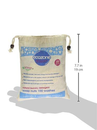 Ecozone Organic Soap Nuts 300g - Natural Laundry Detergent for Eco-Friendly Cleaning, Hypoallergenic & Biodegradable - Perfect for Sensitive Skin, Babies, and Sustainable Living