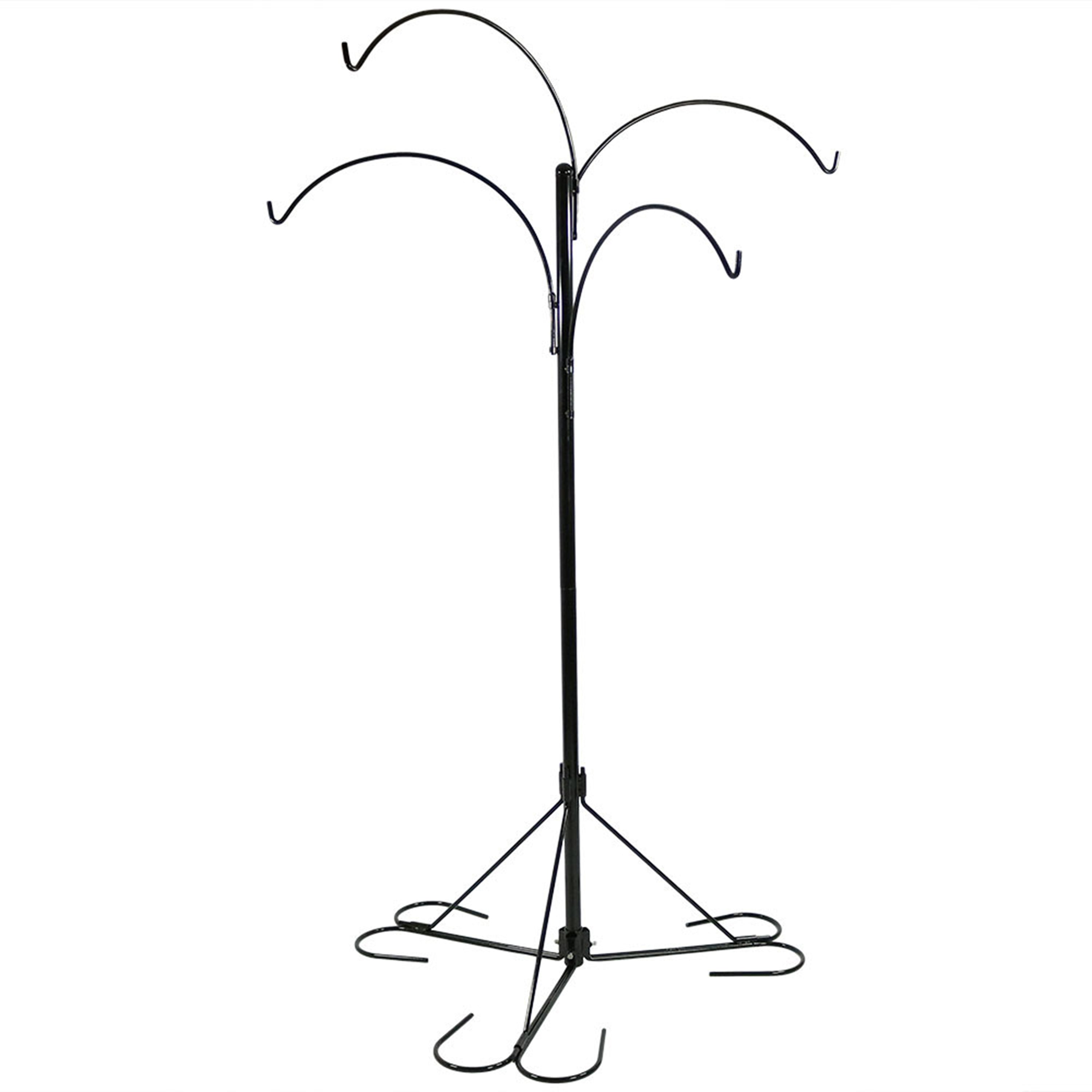 Sunnydaze 4 Arm Adjustable Hanging Basket Stand - 84 Inch Height for Patio, Garden, Porch & Outdoor Decor - Perfect for Flowers, Plants & Herbs