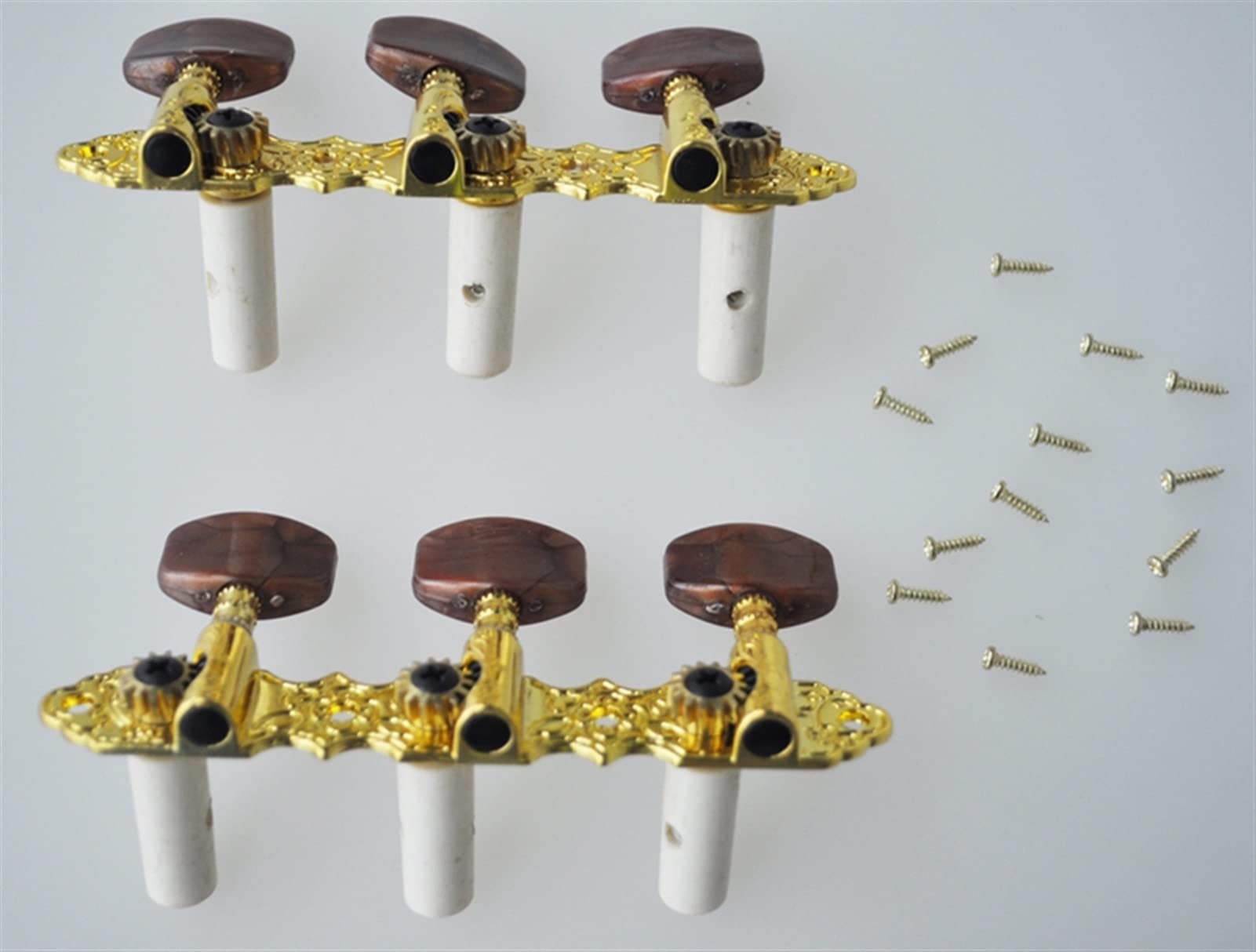 Classical Guitar Tuner Machine Heads - Premium Brown Tuning Pegs for Accurate & Smooth Tuning | Perfect for Classical, Flamenco & Acoustic Guitars