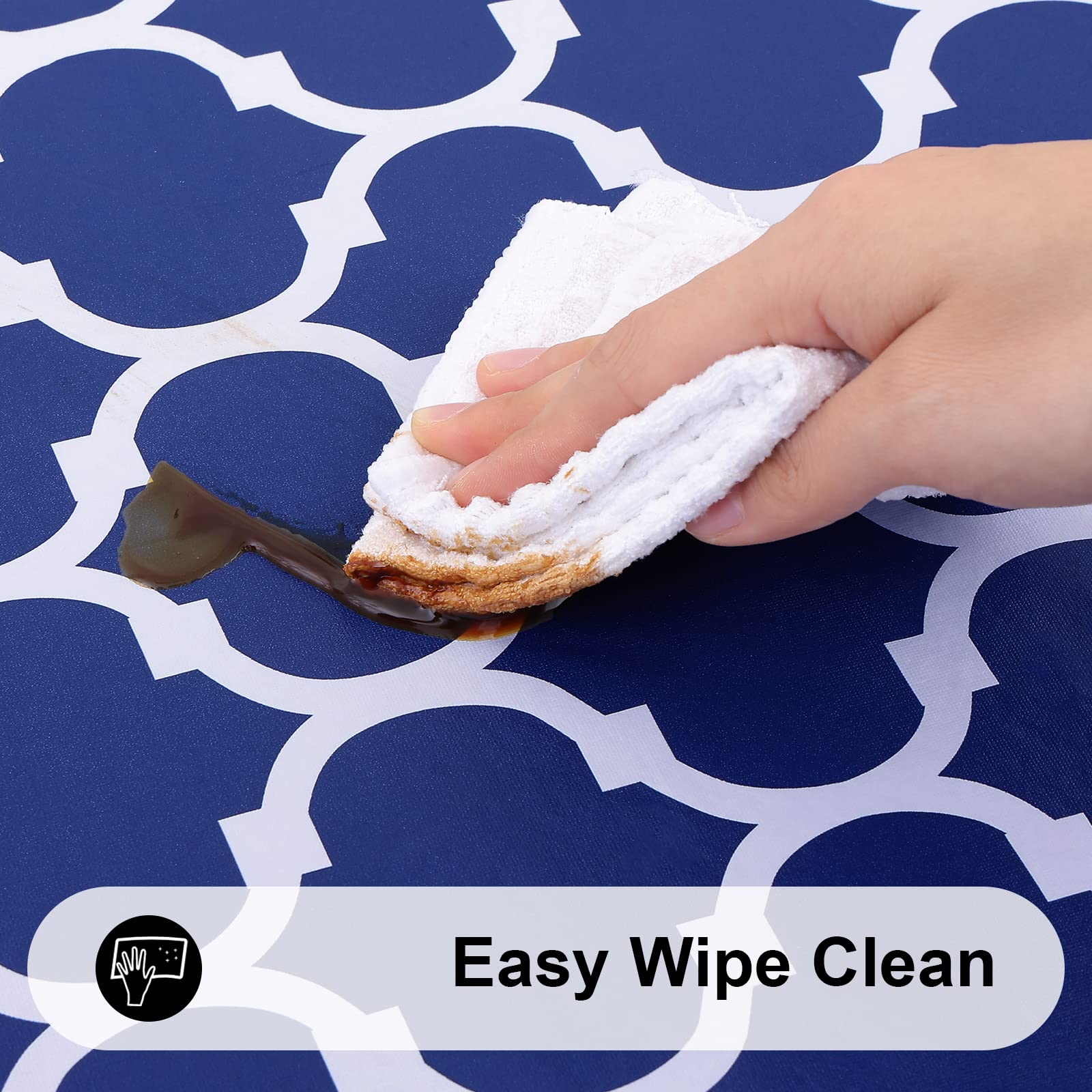 Smiry Waterproof Vinyl Tablecloth with Flannel Backing - 60