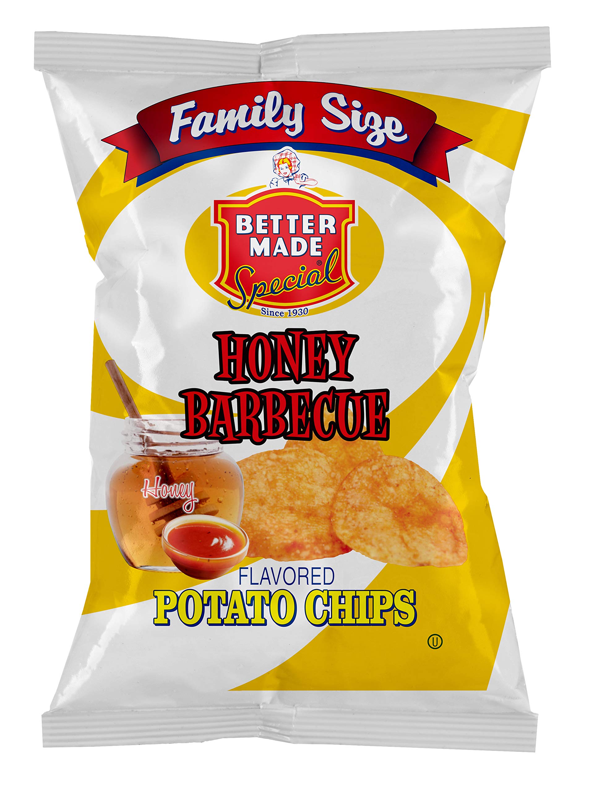 Better Made Special Family Size Potato Chips - 8 Pack (8 x 8.5 oz Bags) - Honey BBQ Flavor - Crispy, Crunchy, Gluten-Free Snacks Made from Fresh Potatoes - Perfect for Parties, Lunches & Family Gatherings