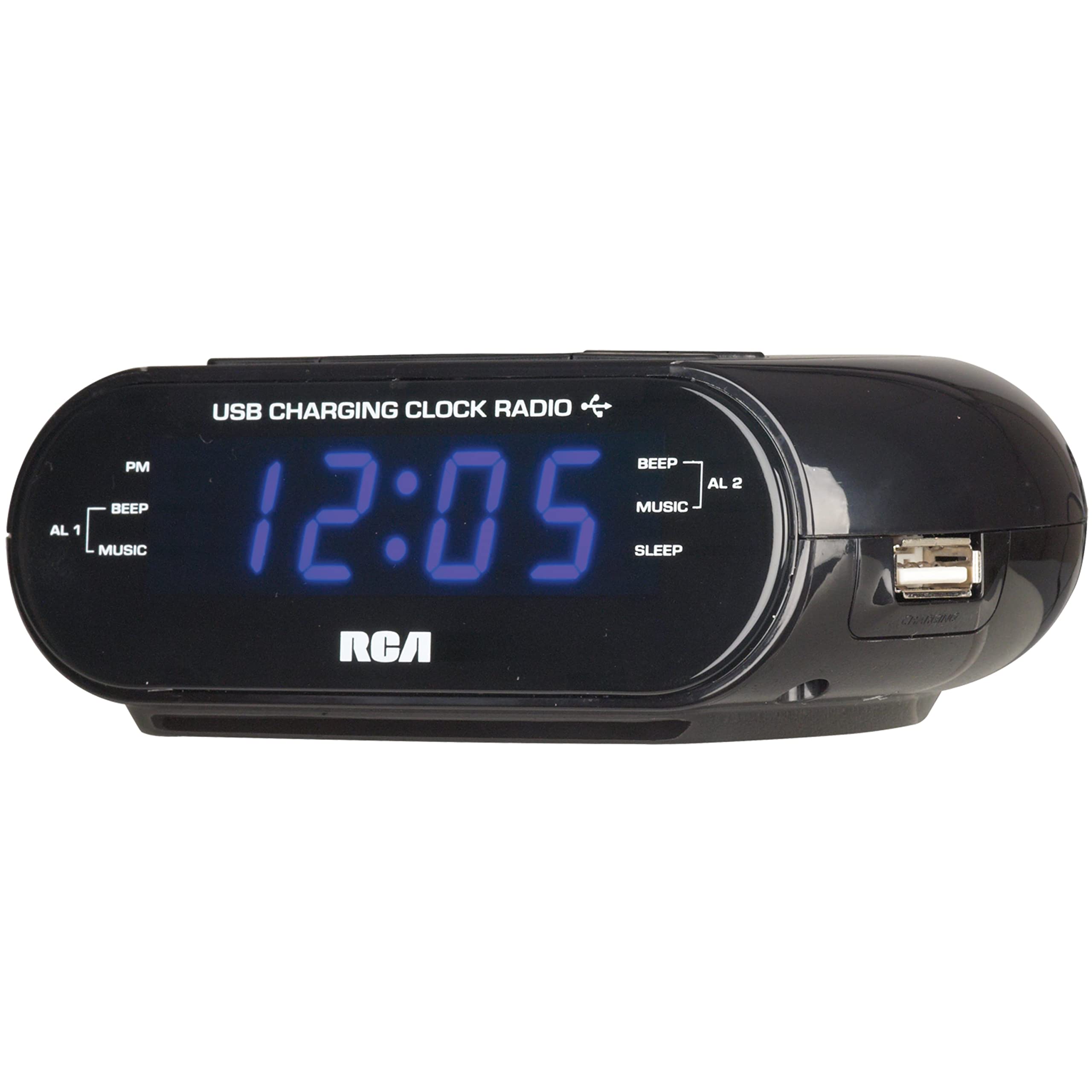 RCA USB Charging Clock Radio with 0.6