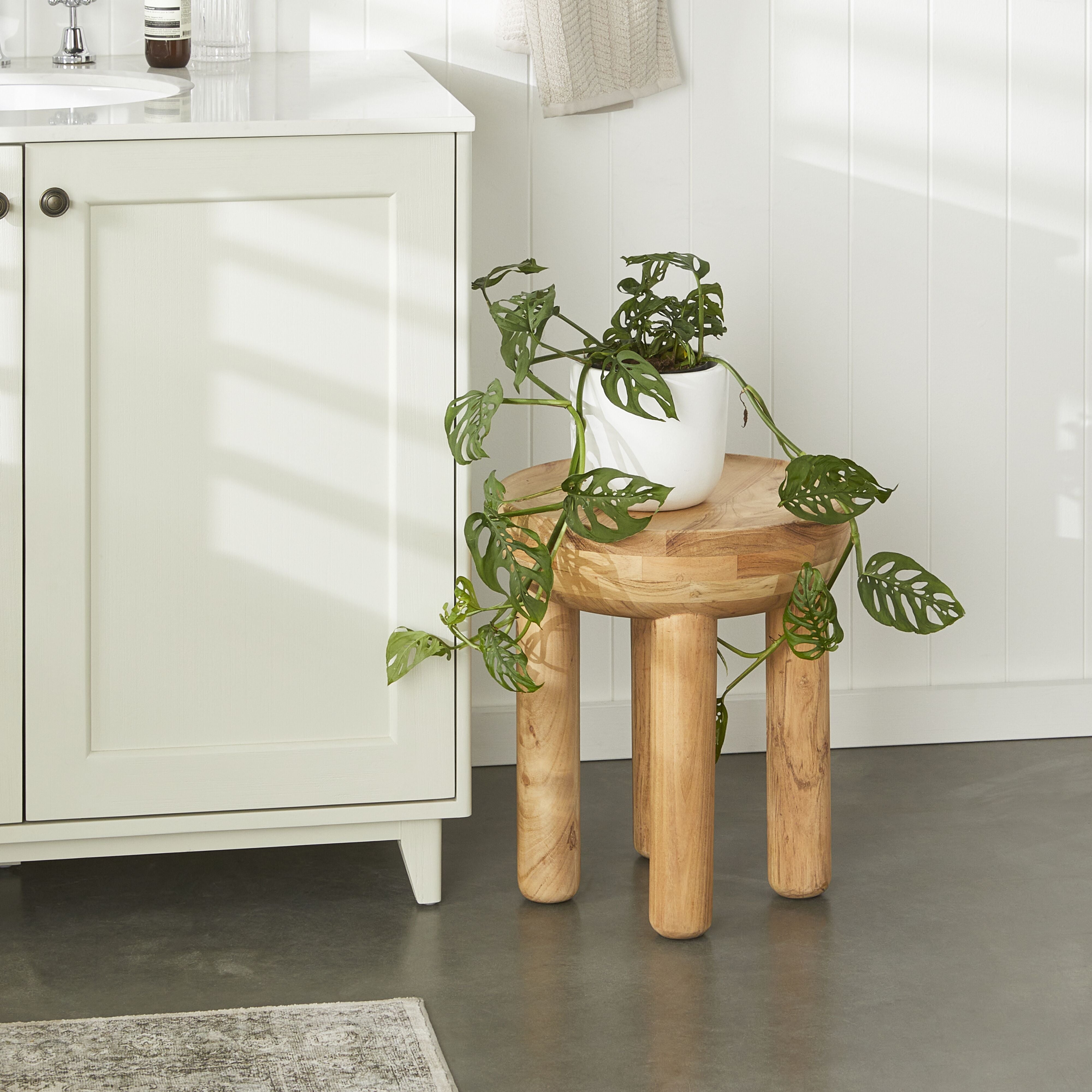 Amara Modern Cylinder Leg Side Table - Small End Table for Living Room, Bedroom, or Office - Nightstand with Sturdy Metal Base & Round Top