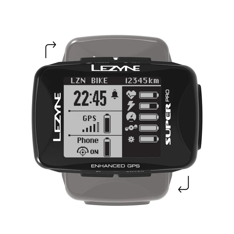 Lezyne Super Pro GPS Bike Computer - High Performance Cycling GPS with Navigation, Speed & Distance Tracking - Perfect for Road Biking, Mountain Biking & Training