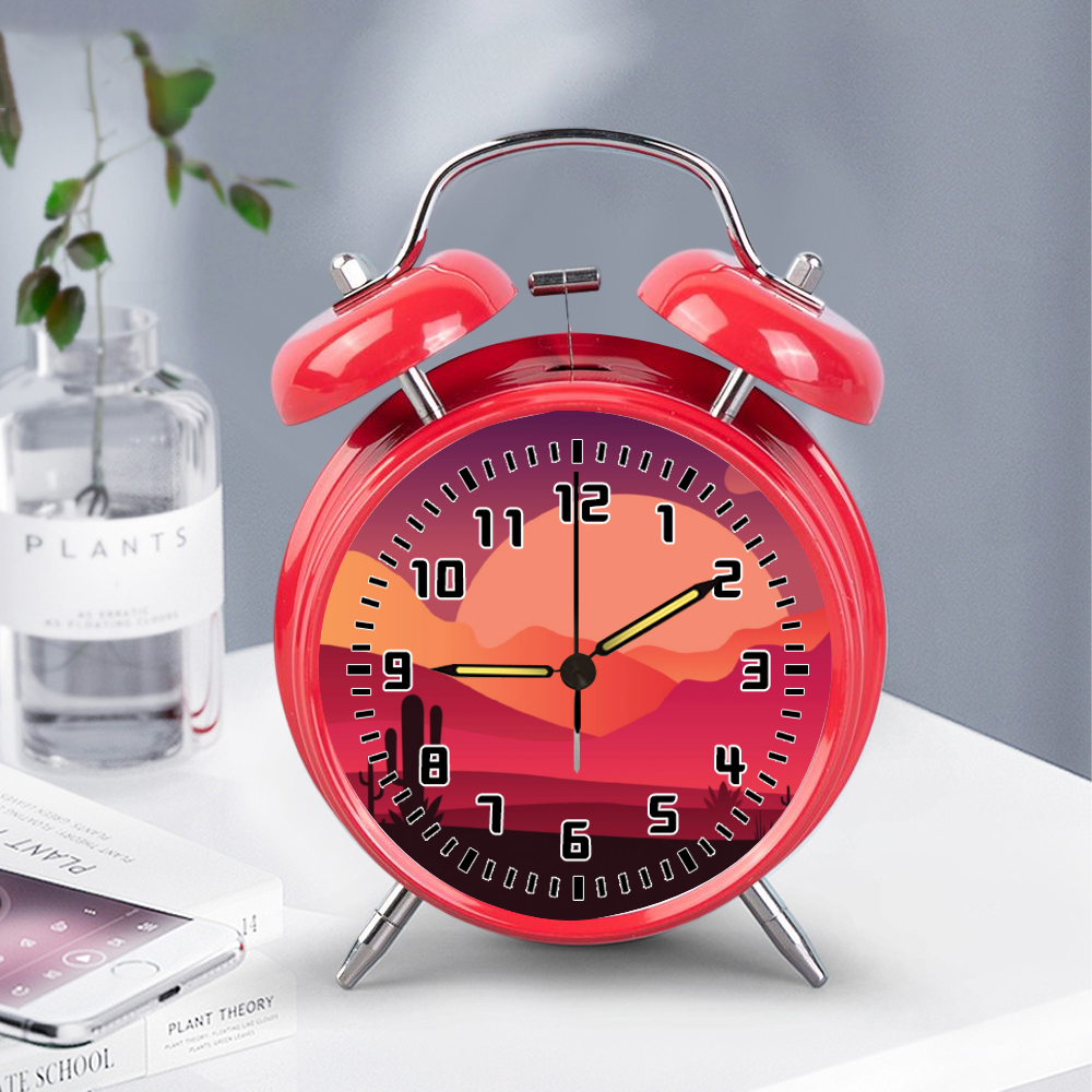 Desert Scene Digital Alarm Clock with Night Light - Creative Desktop Clock for Bedroom, Office, and Home Decor