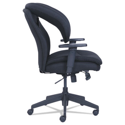 Ergonomic Mid Back Office Chair with Adjustable Height Armrests & SertaPedic Comfort System - Black Fabric Task Chair for Home & Workspaces - Supports Up to 275 lbs - Ideal for Long Hours Sitting, Computer Work & Gaming