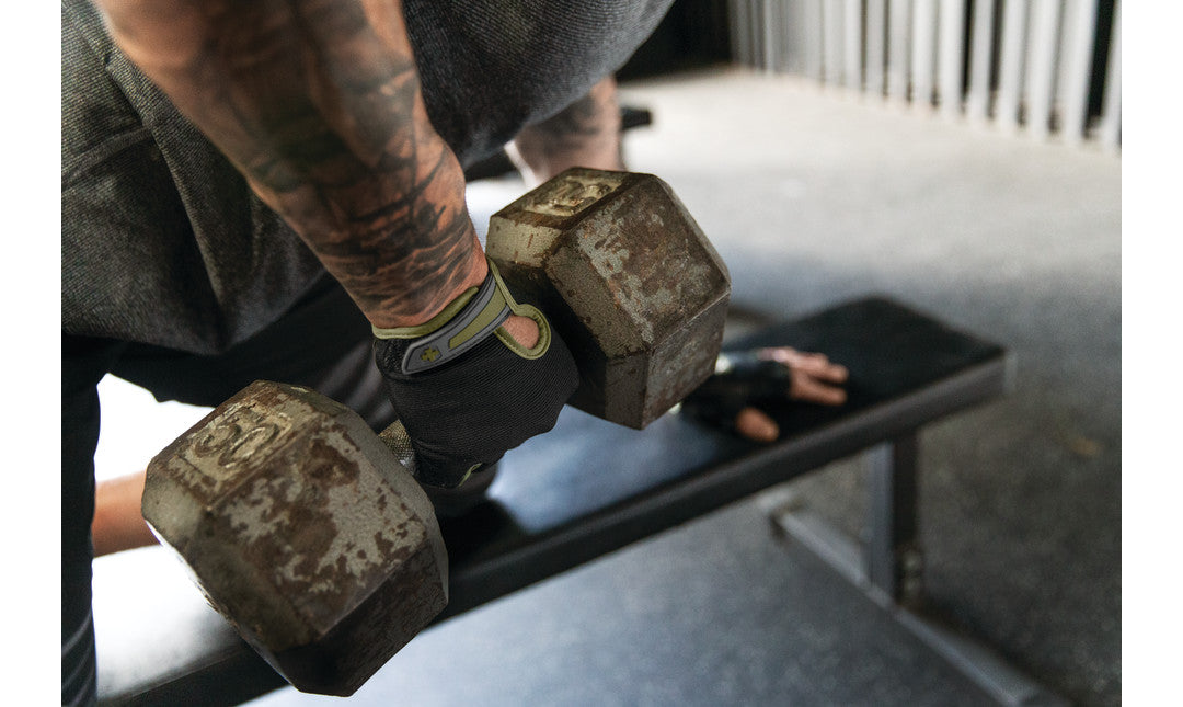 Harbinger Men's Power Gloves - Green Weight Lifting Gloves for Gym, CrossFit & Workout - Improve Grip & Reduce Calluses