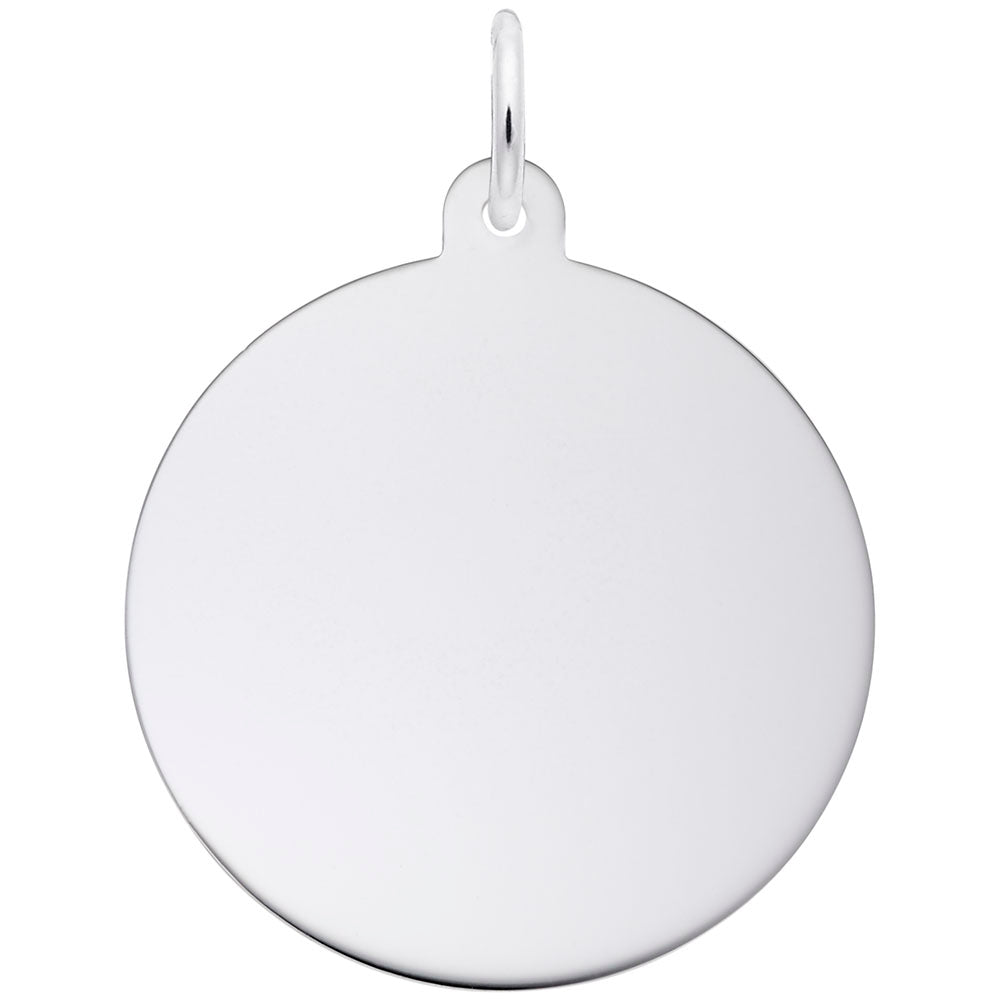 925 Sterling Silver Large Round Disc Charm Pendant for Necklace - Perfect for Jewelry Making, DIY Crafts & Gifts