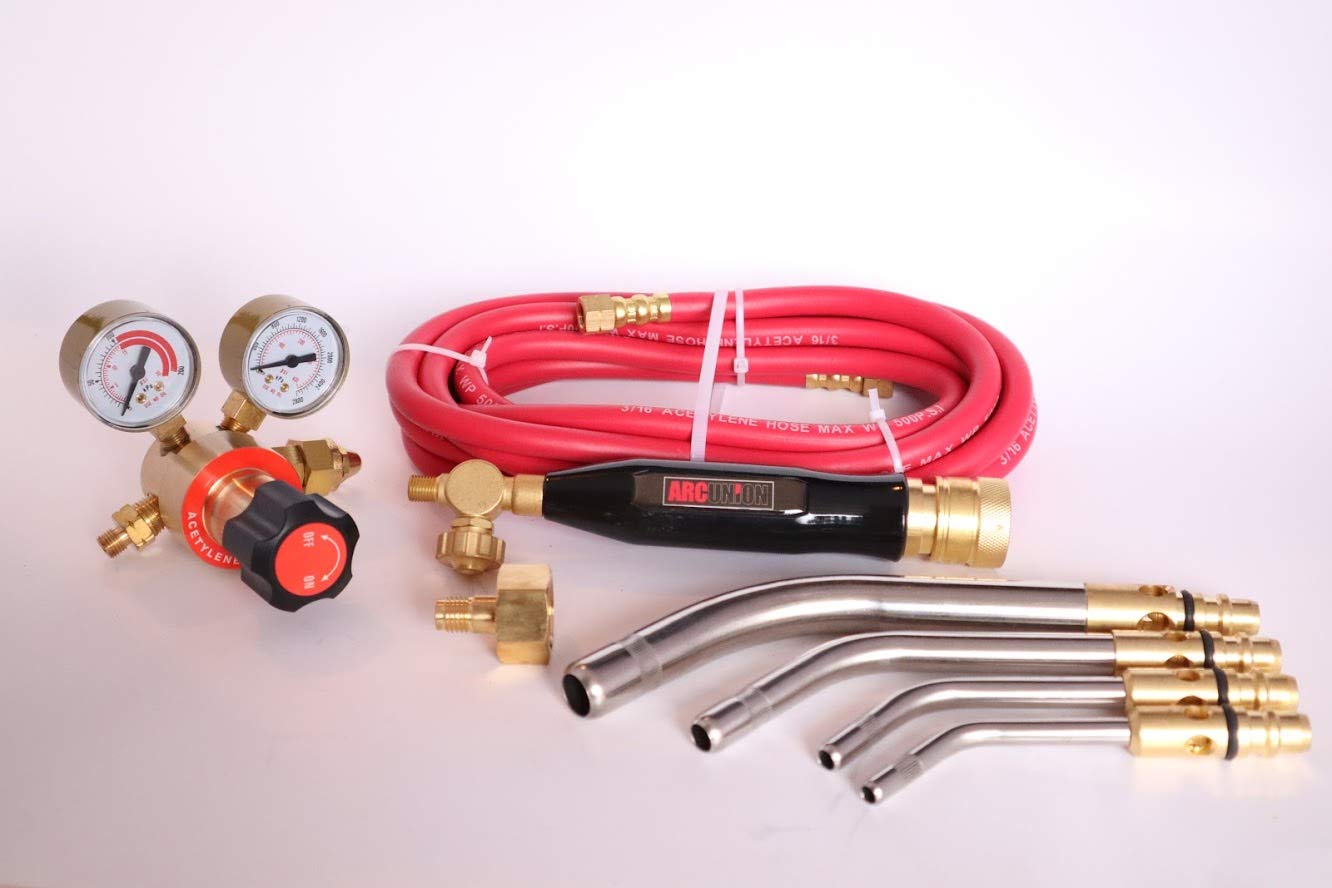 Professional Air Acetylene Torch Kit with Fuel Gas - Industrial Standard Tips & 1-Year Warranty - Perfect for Metal Cutting, Welding, and Brazing Projects