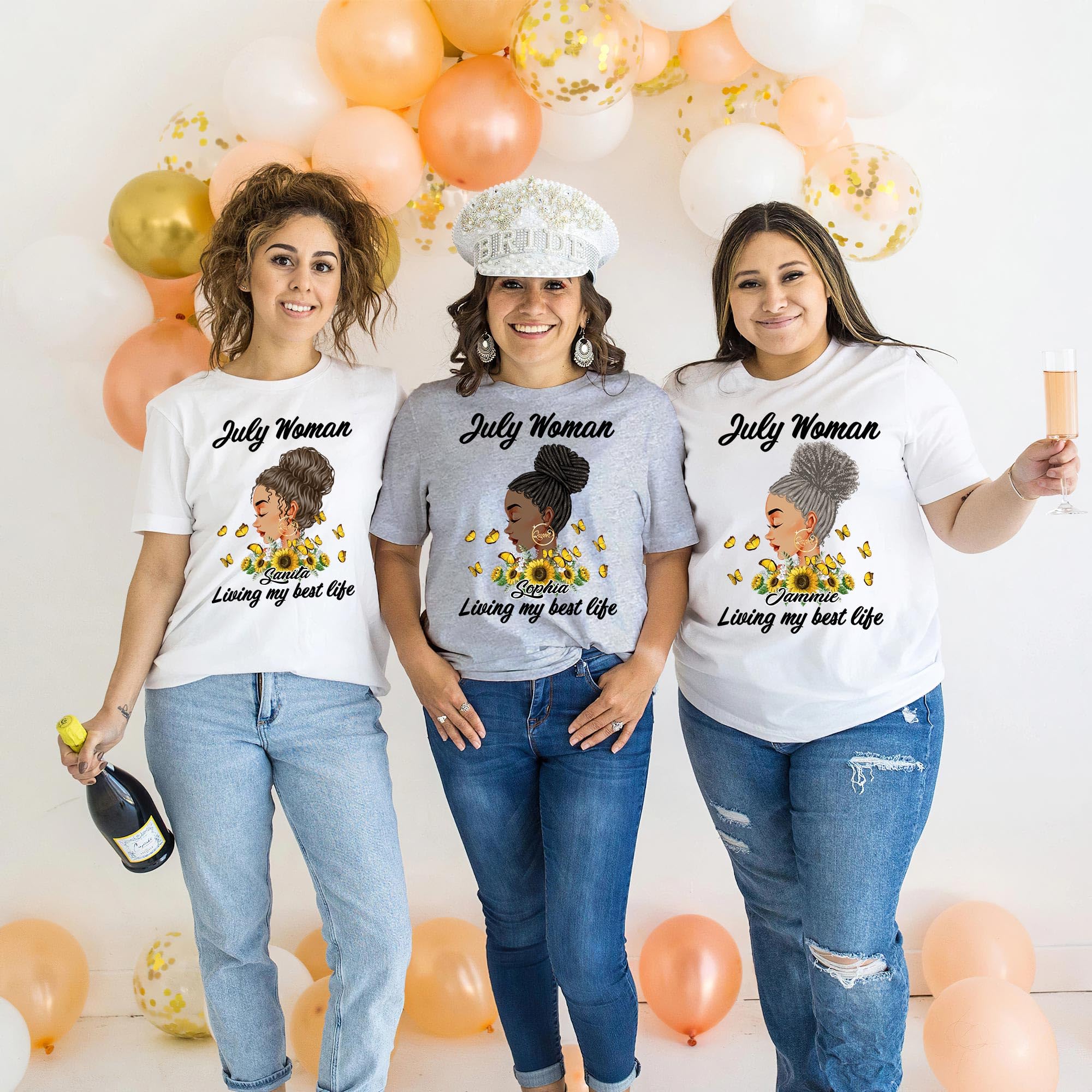 Custom July Birthday T-Shirts for Women - July Queen & July Baby Shirts - Unique Birthday Gifts for Her - Perfect for Birthday Parties, Celebrations & Summer Outfits
