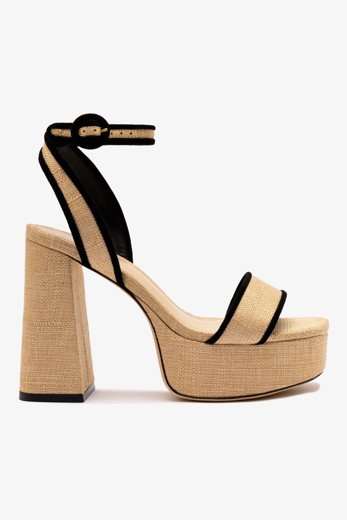 Beige Raffia Dolly Sandal with Black Trimming - Women's Summer Casual Shoes for Beach, Vacation, and Everyday Wear