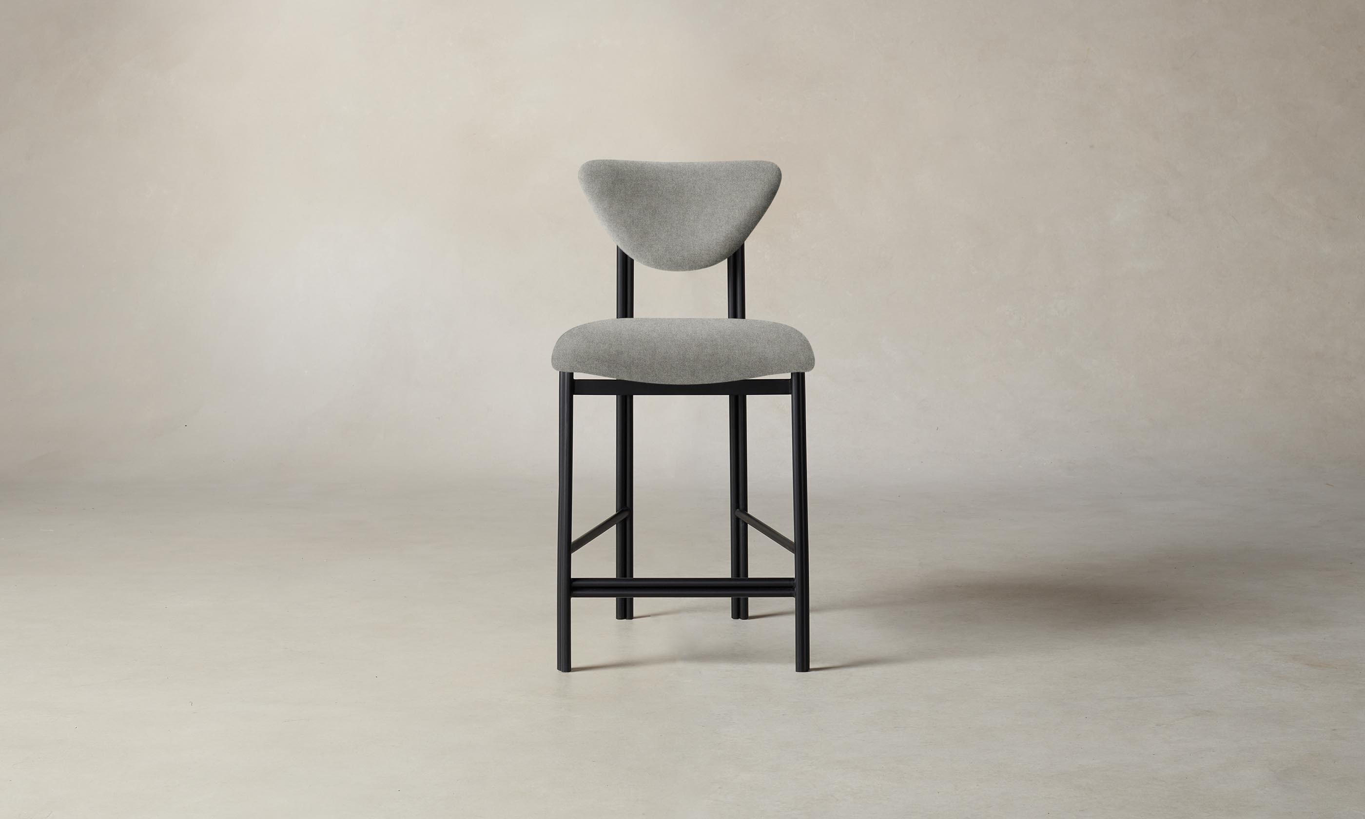 Premium Merino Heather Grey Counter Stool - Modern Bar Stool for Kitchen Island, Breakfast Nook & Home Decor - Durable & Comfortable Seating Solution