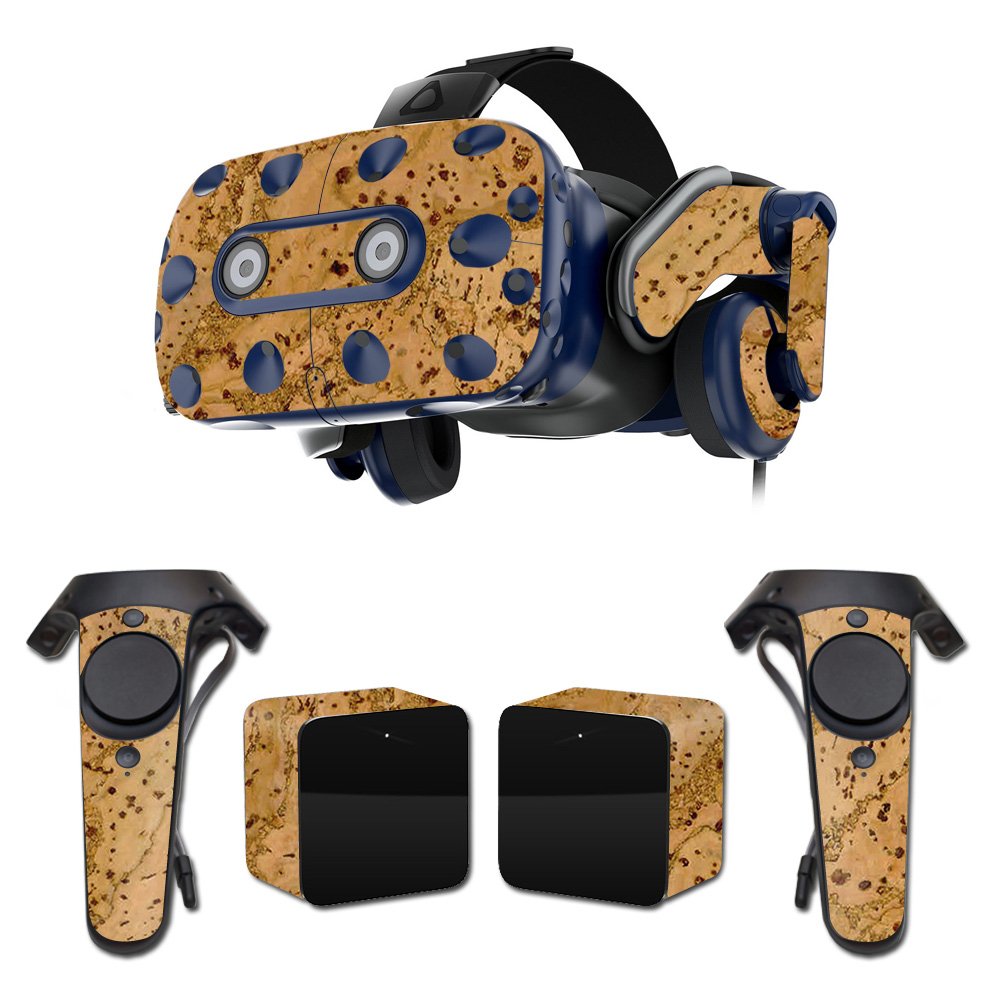 MightySkins Vinyl Decal Wrap Cover Compatible with HTC Vive Pro VR Headset - Cork Texture | Protective & Durable Skin for Custom Style | Easy to Apply & Remove | Made in USA | Perfect for Gaming, VR Enthusiasts & Personalization
