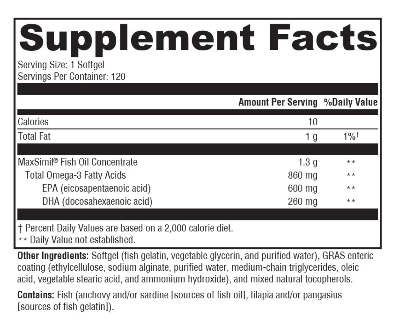 Premium MYOXCIENCE MonoSorb 1300 Extra Strength Fish Oil Supplement - 600mg EPA & 260mg DHA in Monoglyceride Form | IFOS Certified | Enteric Coated Softgels (120 Count) for Heart, Brain & Joint Health | Ideal for Active Adults & Seniors
