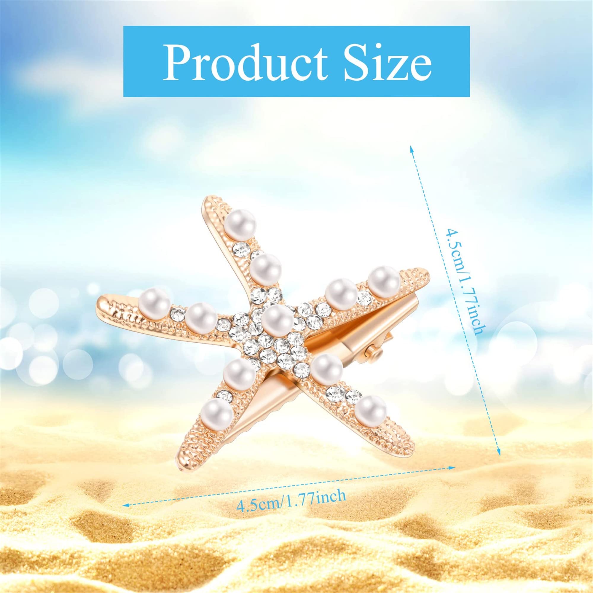 Pearl Starfish Hair Clip for Women & Girls - Elegant Mermaid Accessories for Beach & Party