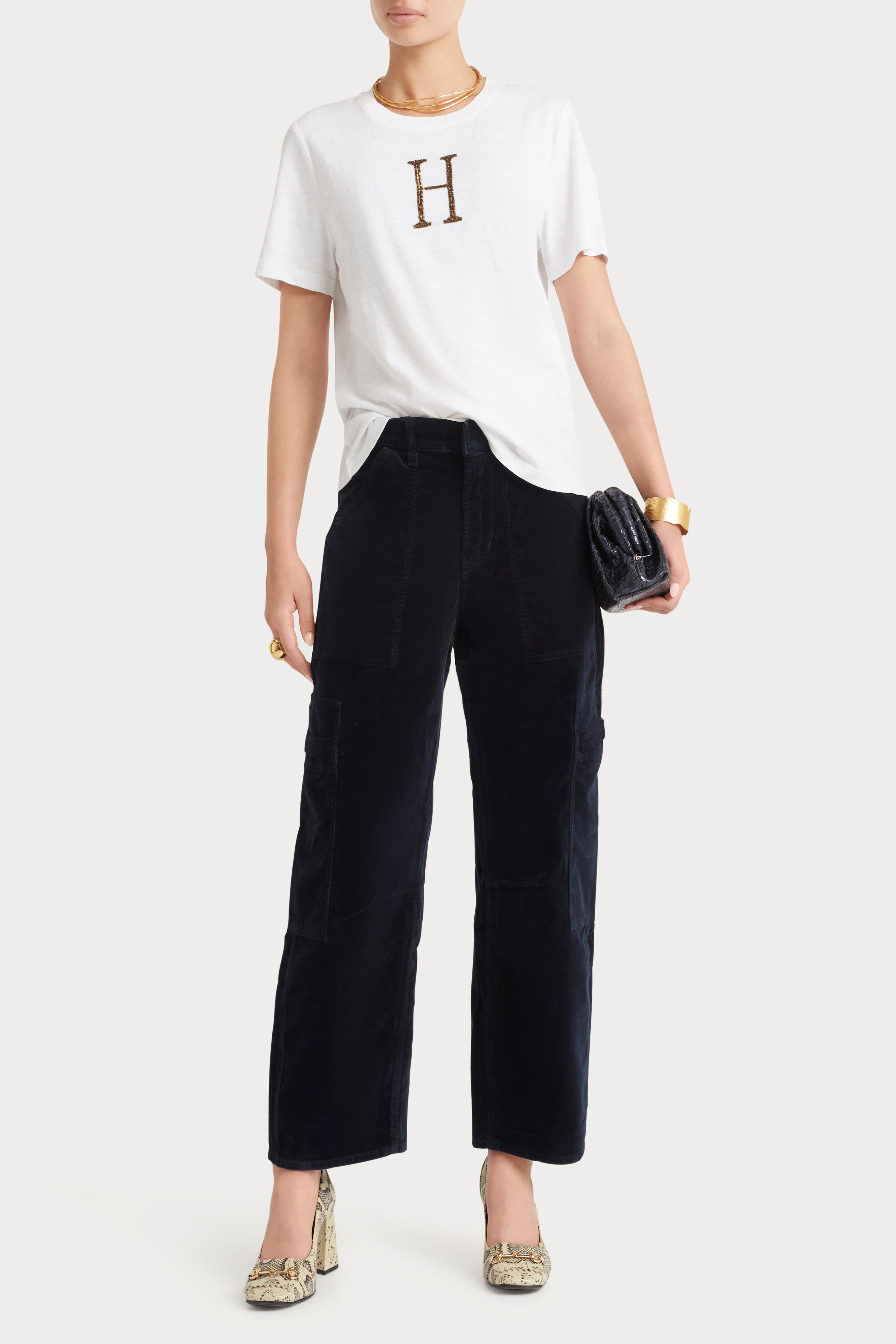 Citizens of Humanity Marcelle Cord Navy Slim Fit Jeans for Women - Comfortable Stretch Denim Pants for Casual Wear & Everyday Style
