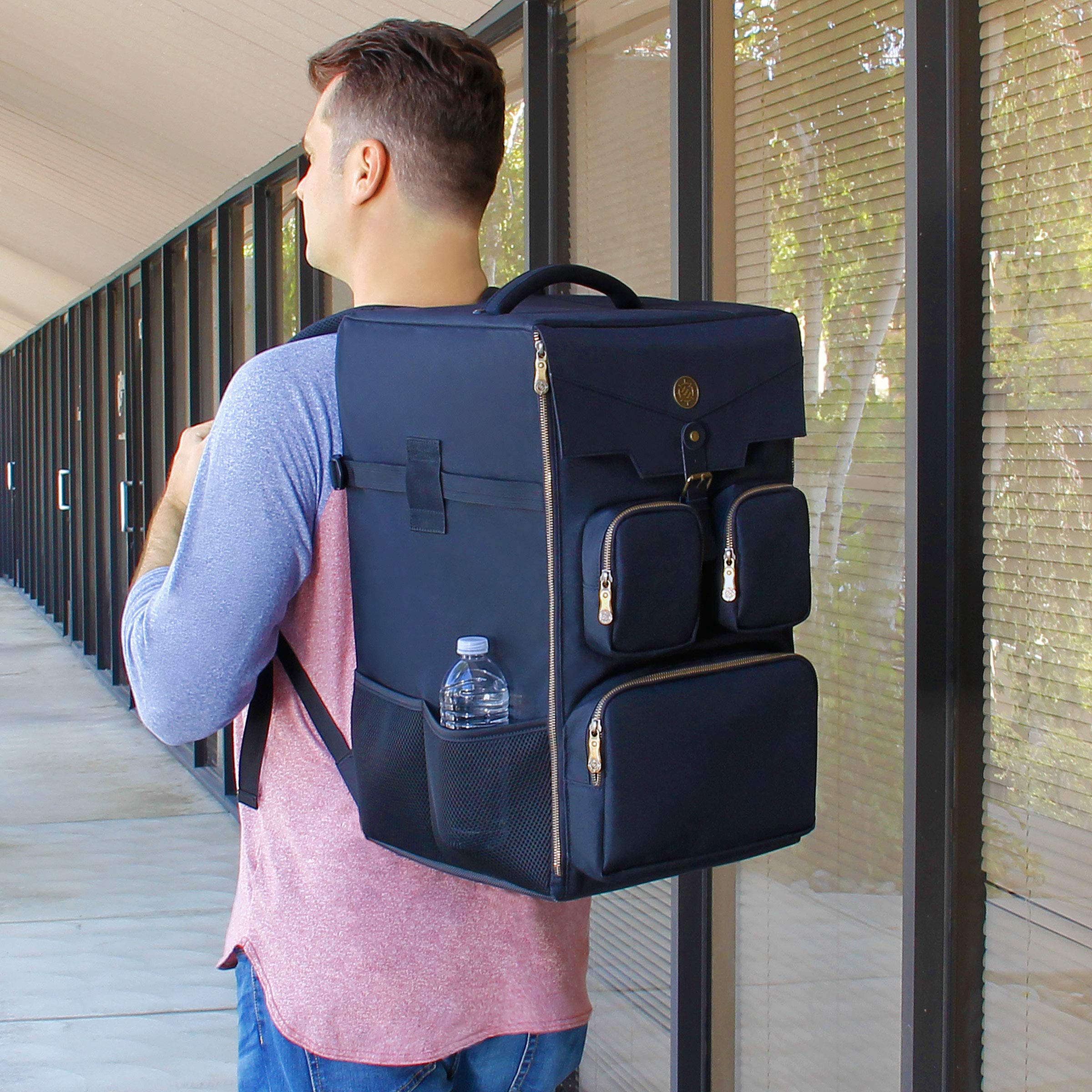 Premium Board Game Backpack - Heavy-Duty Rigid Storage Case with Padded Shoulder Straps & Carry Handle - Organizer Pockets for Dice, Cards & Accessories - Perfect for Tabletop RPGs, Game Nights & Travel Adventures