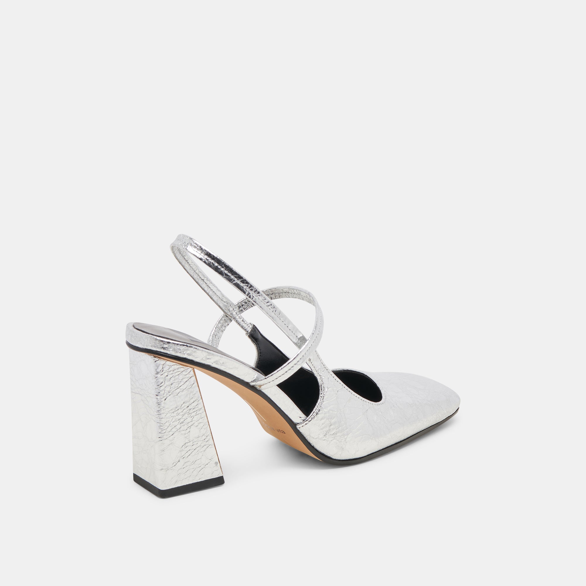 SOYER Women's Silver Distressed Leather Heels - Stylish High Heels for Parties, Weddings & Evening Events