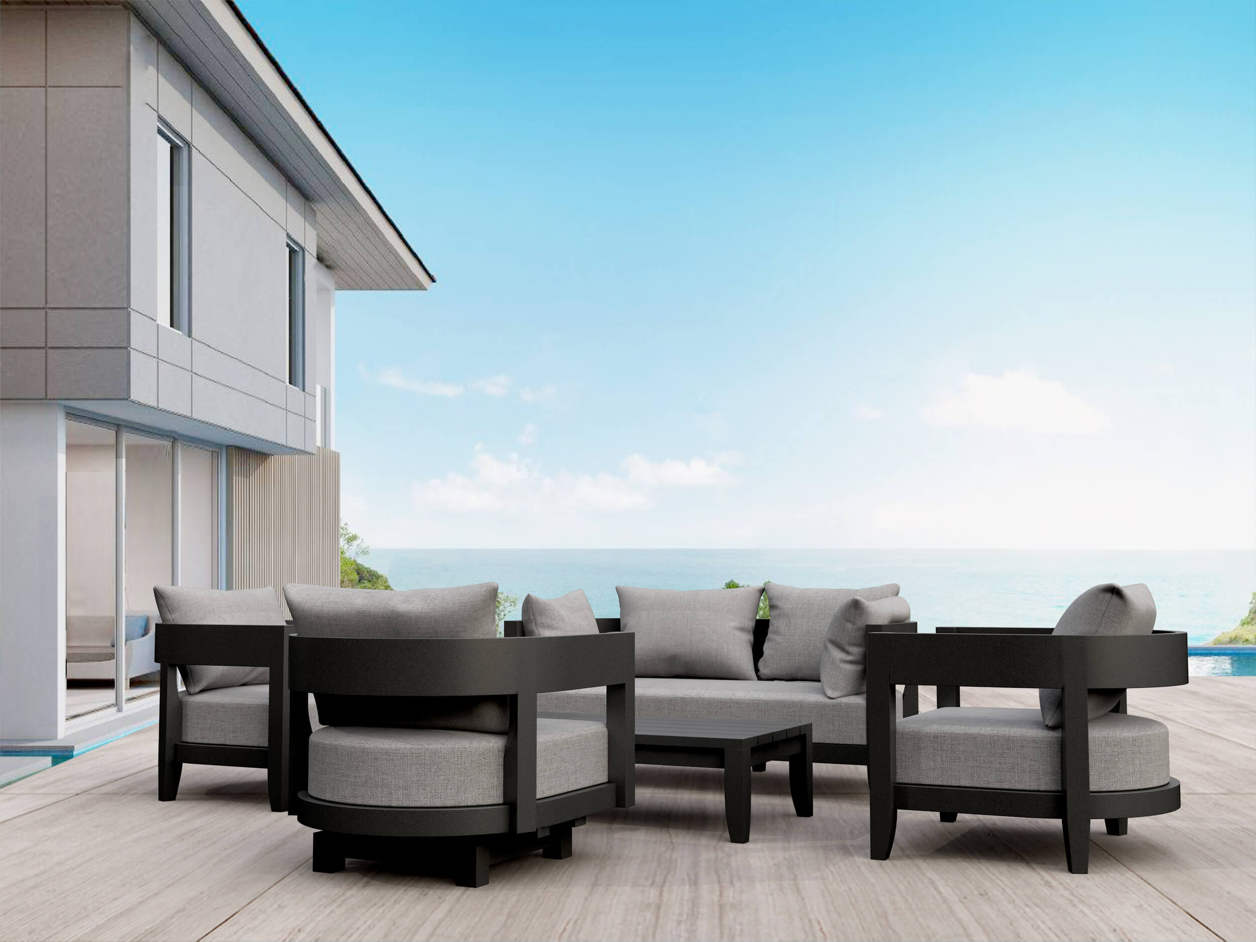 Coronado 5-Piece Deep Seating Patio Set - Outdoor Furniture for Garden, Poolside & Backyard Relaxation
