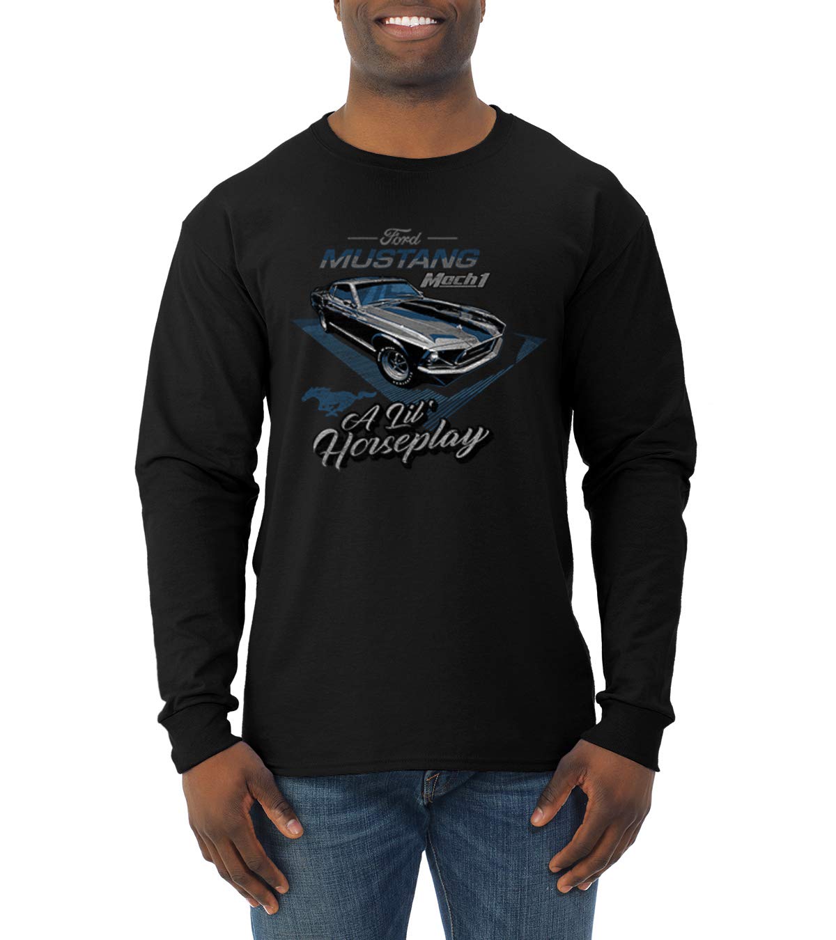 Classic Ford Mustang Mach 1 Car Enthusiast Men's Long Sleeve Shirt - Vintage Muscle Car T-Shirt for Casual Wear, Car Shows & Gifts