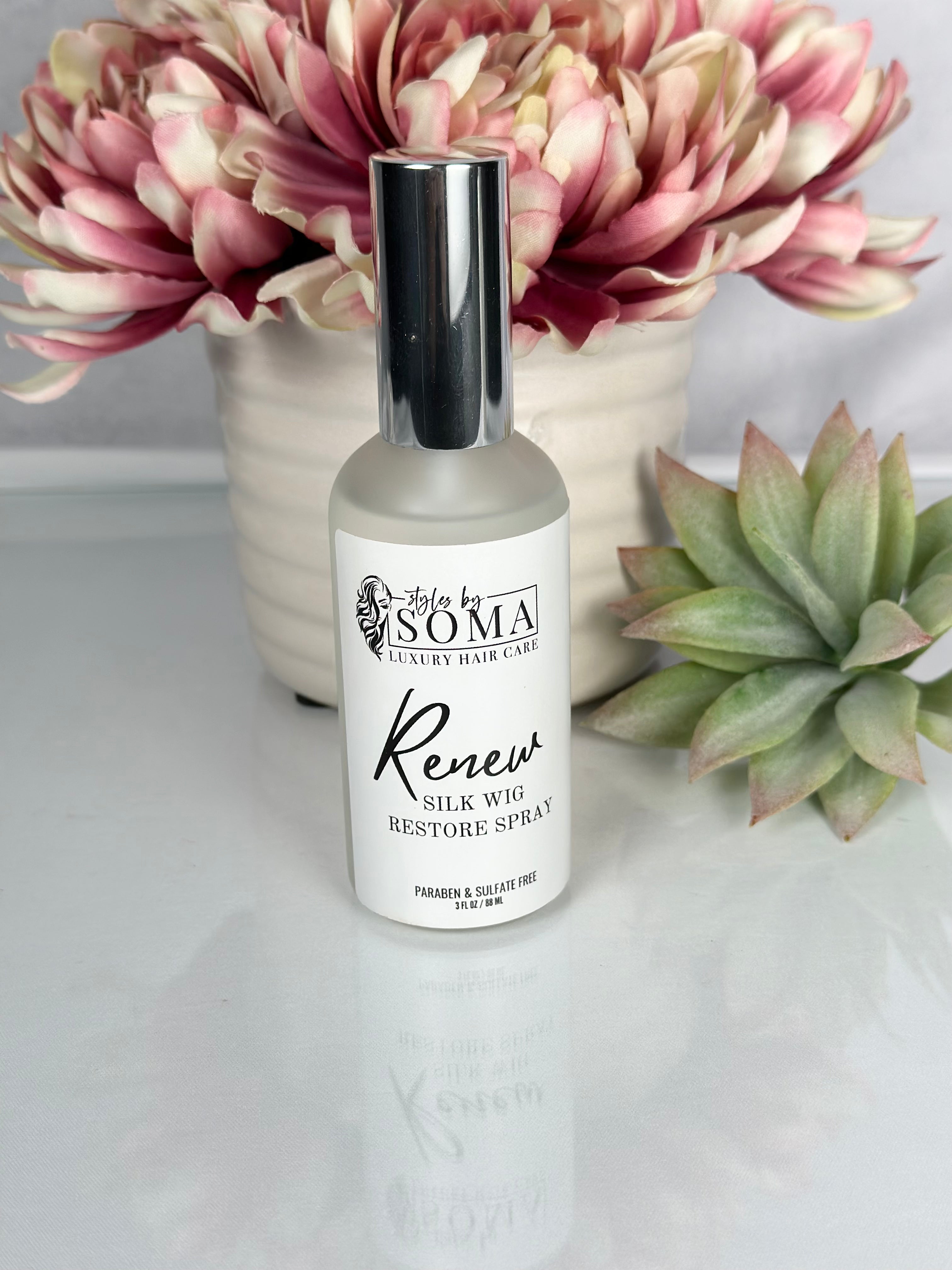 Renew Silk Wig Restore Spray - Revitalizing & Conditioning Treatment for Synthetic & Human Hair Wigs | Perfect for Daily Care, Styling & Heat Protection