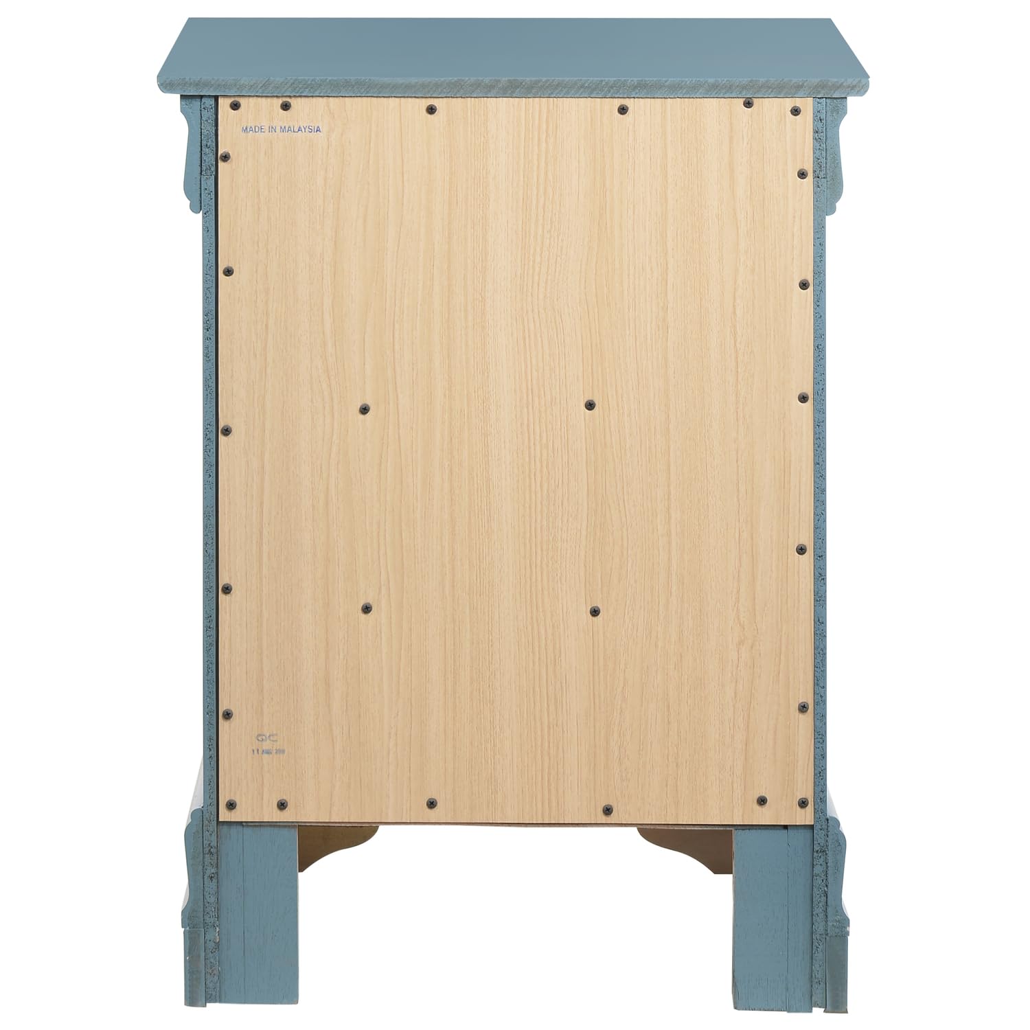 Louis Philippe 3-Drawer Nightstand - Teal End Table for Bedroom & Living Room (29