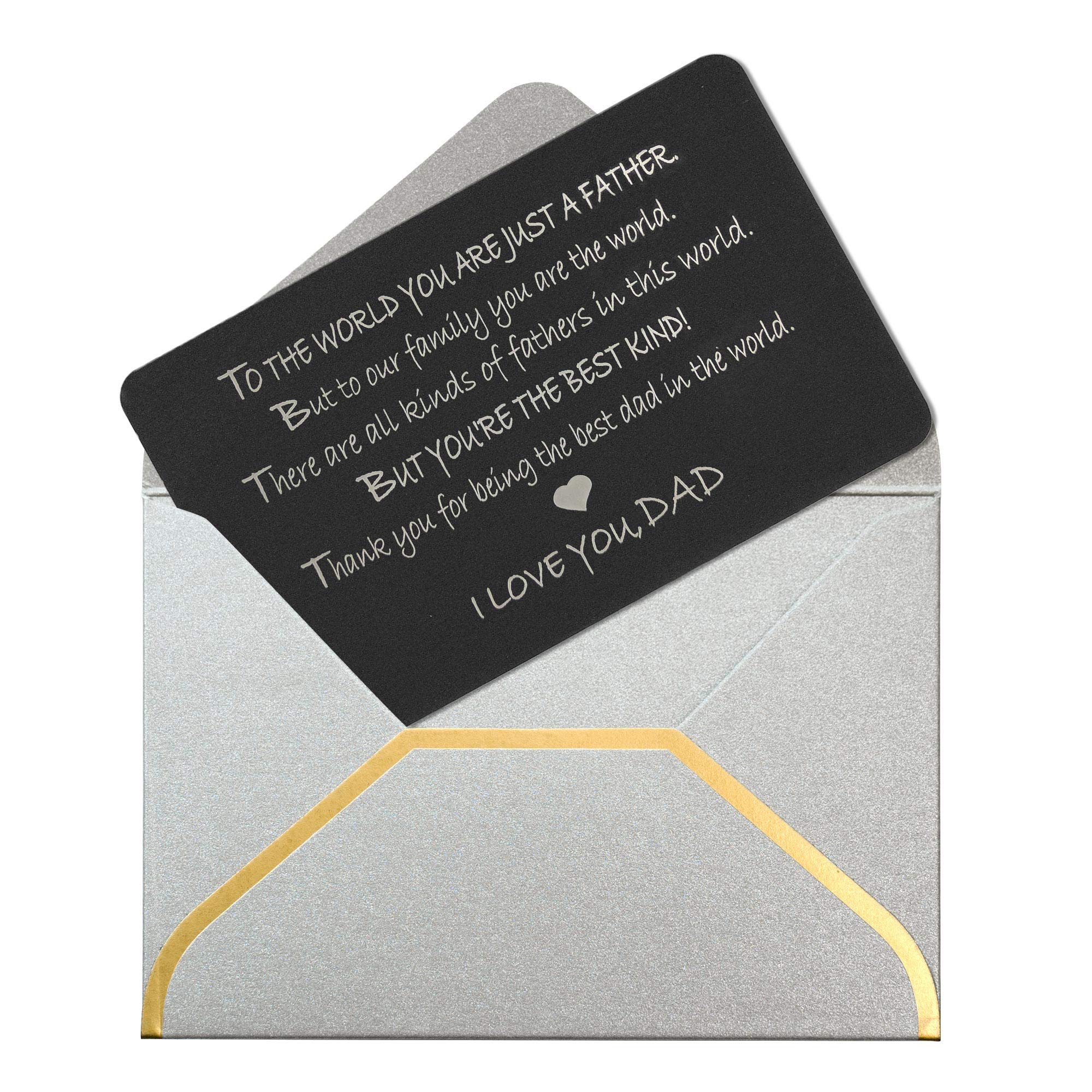 Personalized Engraved Metal Wallet Insert for Dad - Custom Photo & Love Note Card - Perfect Gift for Father's Day, Birthday & Anniversary