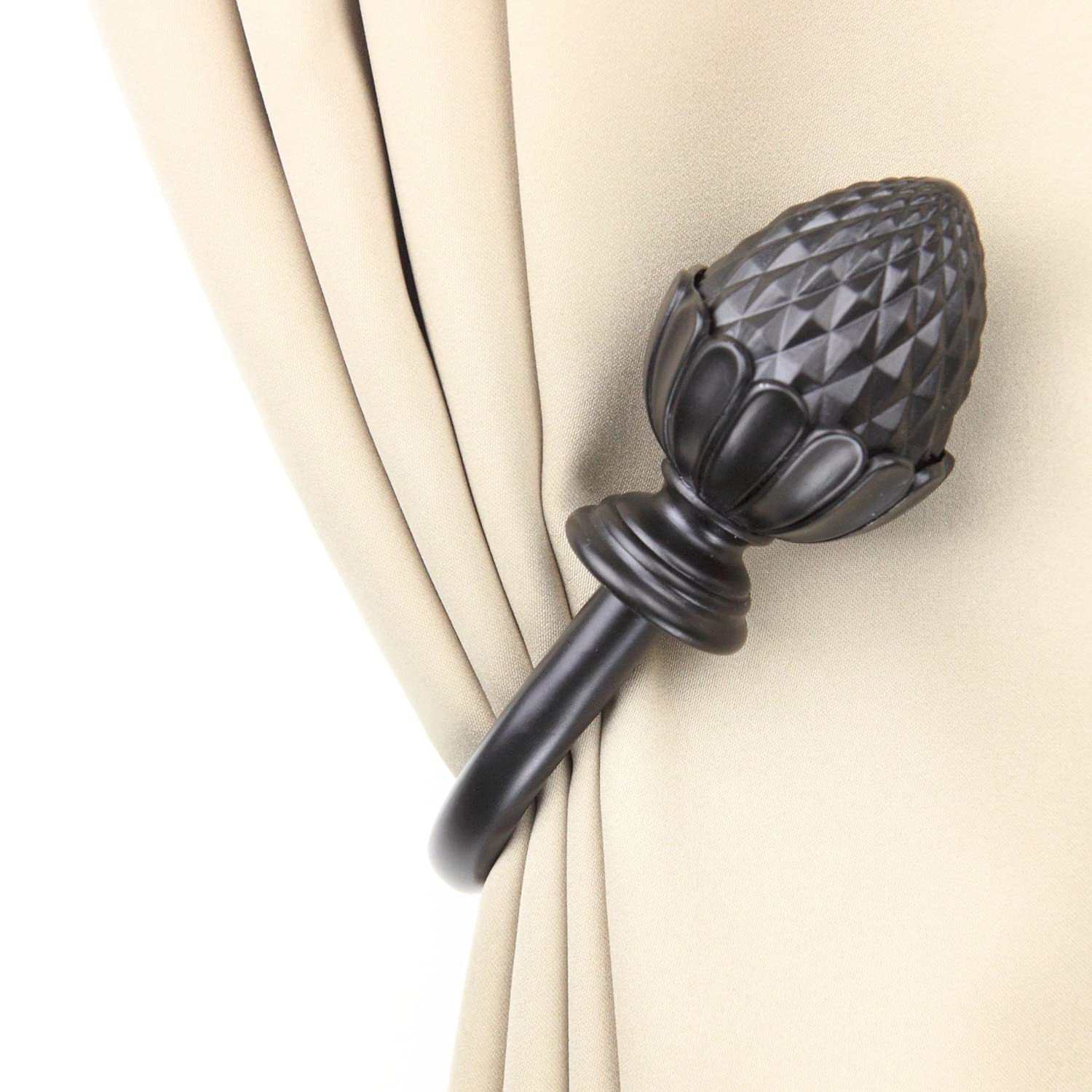 Elegant Black Morsel Curtain Holdback Pair - Premium Drapery Tiebacks for Living Room, Bedroom & Window Decor