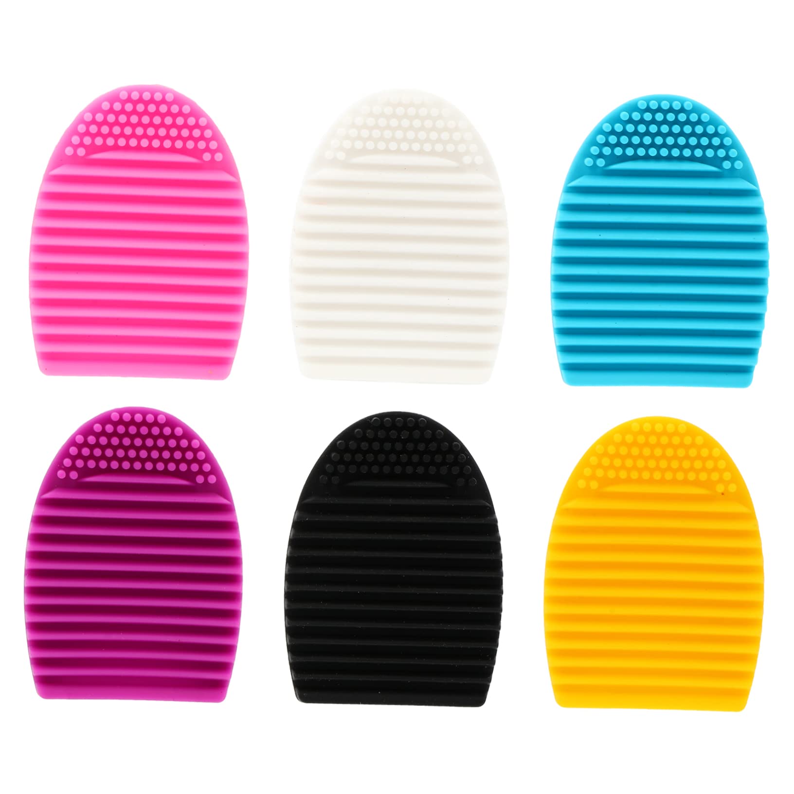 FRCOLOR 6-Pack Silicone Makeup Brush Cleaner Pad - Reusable Scrub Eggs for Deep Cleaning Makeup Brushes, Sponge & Beauty Tools | Perfect for Home & Salon Use