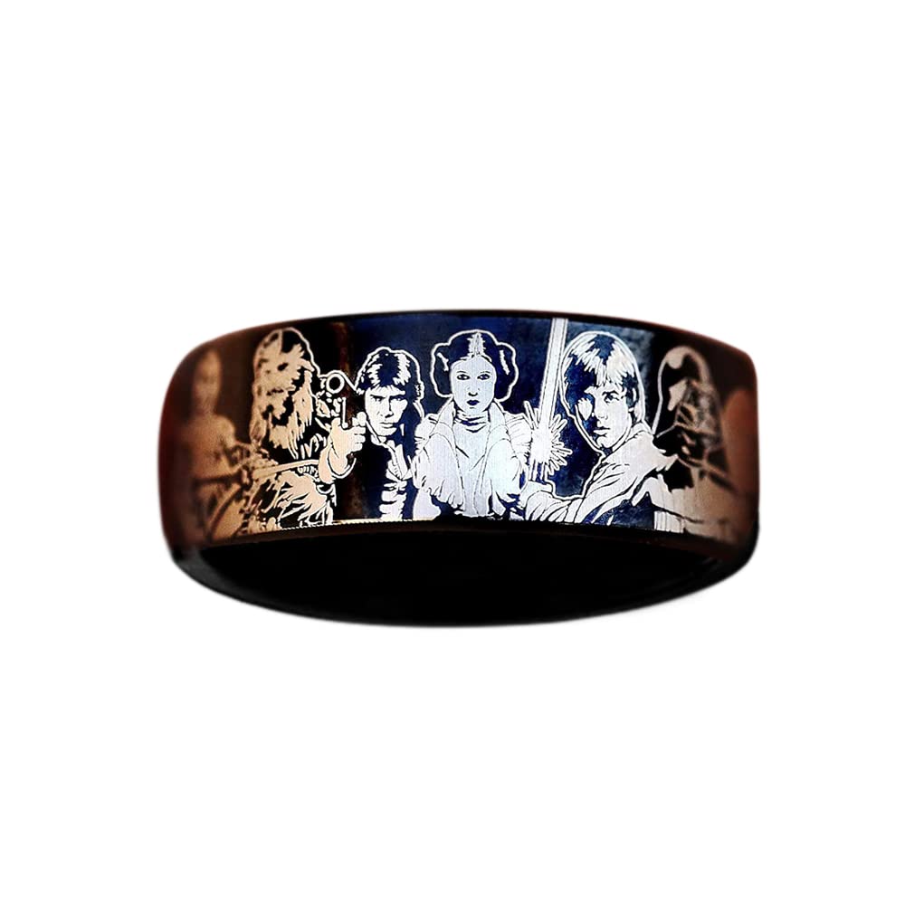 Star Wars Princess Leia & Han Solo 'I Love You I Know' Wedding & Engagement Ring - Sith Lord Emperor Palpatine Wedding Band - Death Star Ring - Perfect for Cosplay, Proposal & Sci-Fi Jewelry Collection