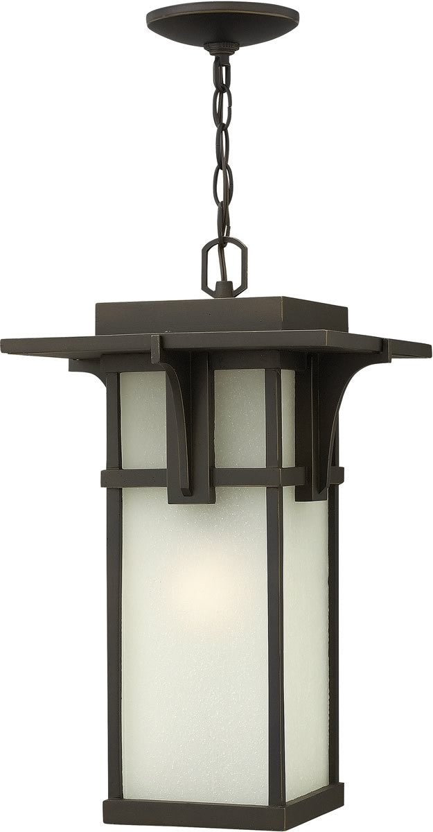 11W Manhattan 1 Light Outdoor Hanging Light Fixture - Oil Rubbed Bronze Finish - Perfect for Porch, Patio, Garden & Entryway Lighting