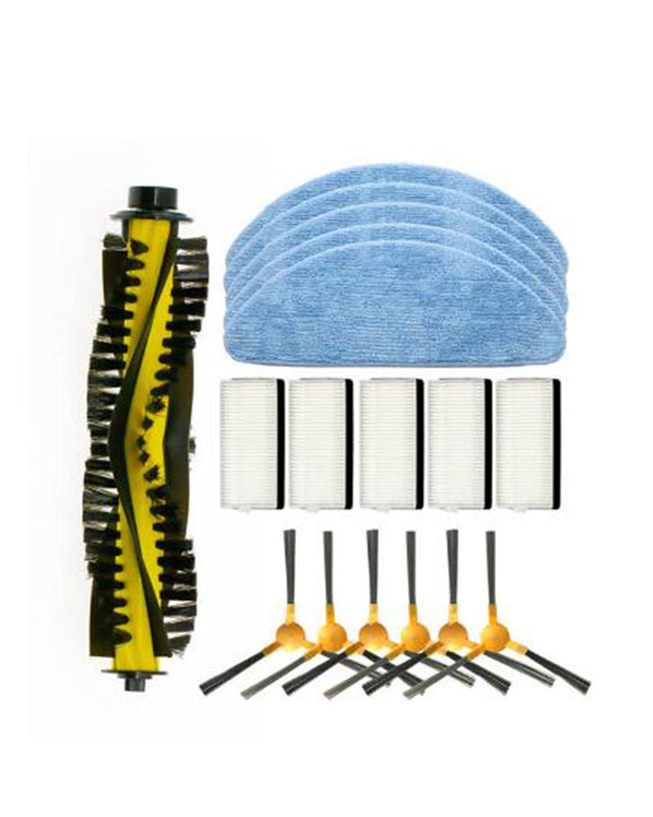 NEATSVOR X500 Robot Vacuum Cleaner Replacement Parts Kit - Side Brushes, HEPA Filter, Mop Cloth & Roller Brush | Compatible Accessories for Robot Vacuums | Perfect for Deep Cleaning Carpets & Hard Floors