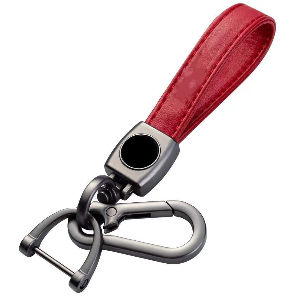 Genuine Leather Car Keychain with Jeep Logo - Compatible with Grand Cherokee, Wrangler, Compass, Renegade, Patriot (2016-2018 Models) - Durable Key Ring Accessory for Jeep Enthusiasts - Perfect for Gifts, Car Shows & Everyday Use