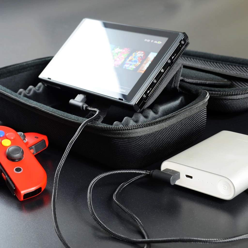 Skull & Co. Maxcarry Case for Nintendo Switch - Portable Hard Shell Travel Protection Case with Storage for Switch Console, GripCase & Accessories (Black) | Perfect for Gaming On-The-Go & Travel Protection