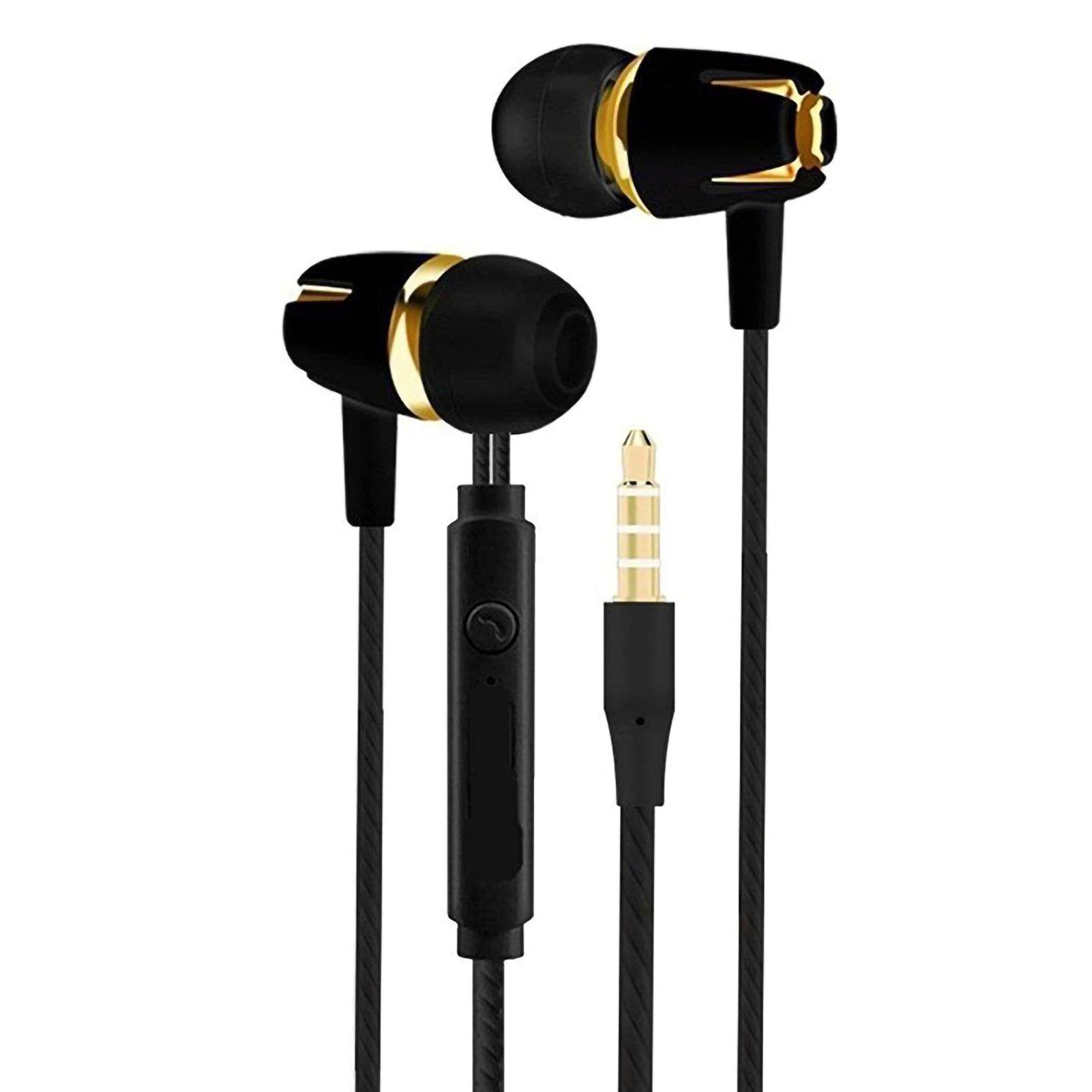 Premium Heavy Bass In-Ear Headphones with Active Noise Cancellation, 3.5mm Wired Stereo Sound Earphones for Gaming, Workout & Laptops - Perfect for Office, Commuting & Travel (Black)