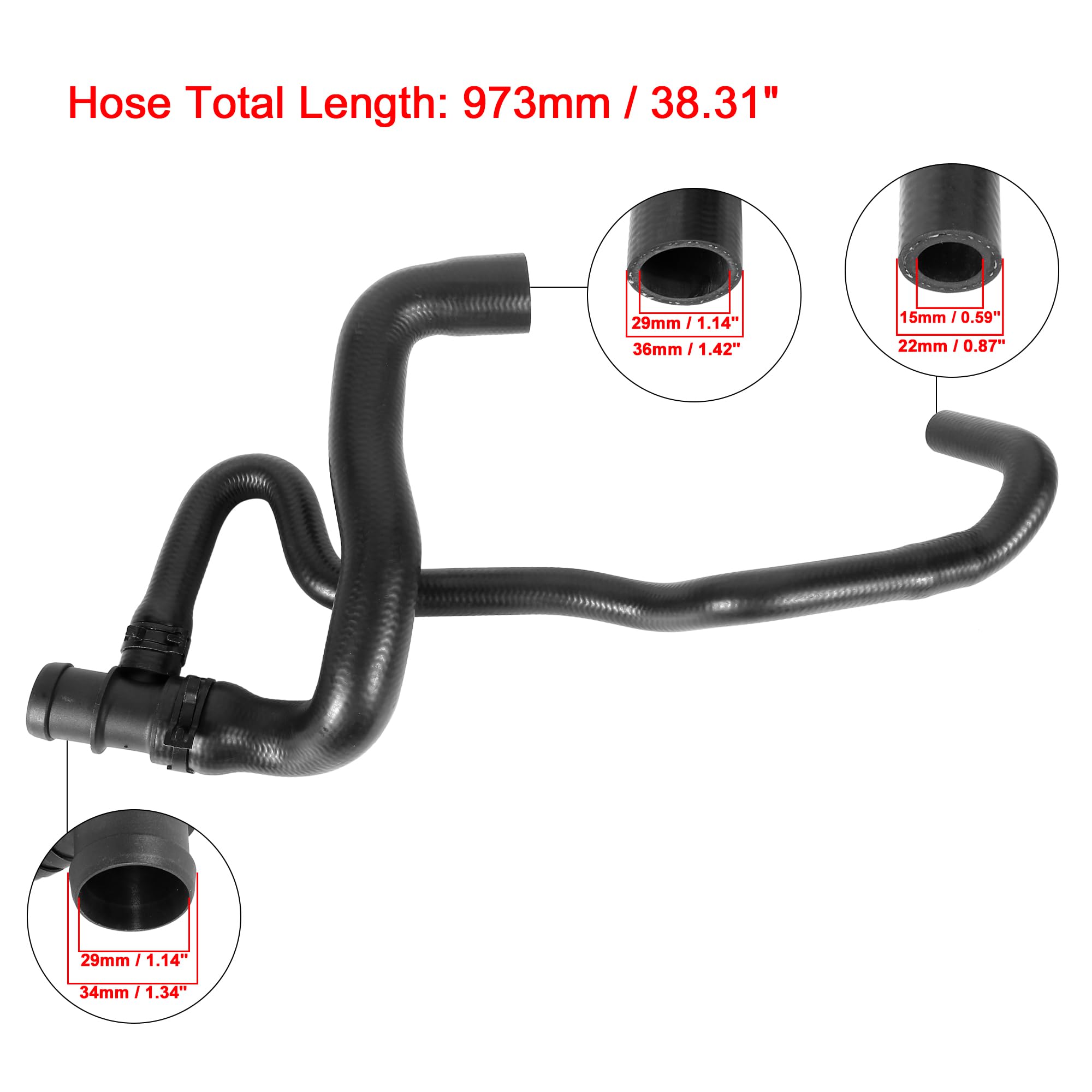 X AUTOHAUX Premium Car Radiator Coolant Hose for BMW Mini Cooper (2007-2015) - Expansion Tank Water Hose Replacement Part 17122754222 17127647009 - Perfect for Engine Cooling System Maintenance & Repair