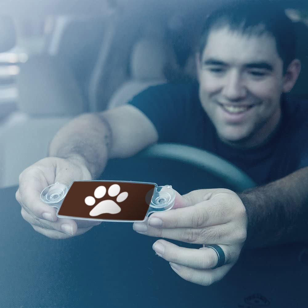 PAW EZ Pass Holder - Universal Toll Pass Holder for Most US States, Easy Install & Remove Windshield Mount with 4 Mounting Strips & UV Protection - Perfect for Commuters, Road Trips & Toll Booth Navigation