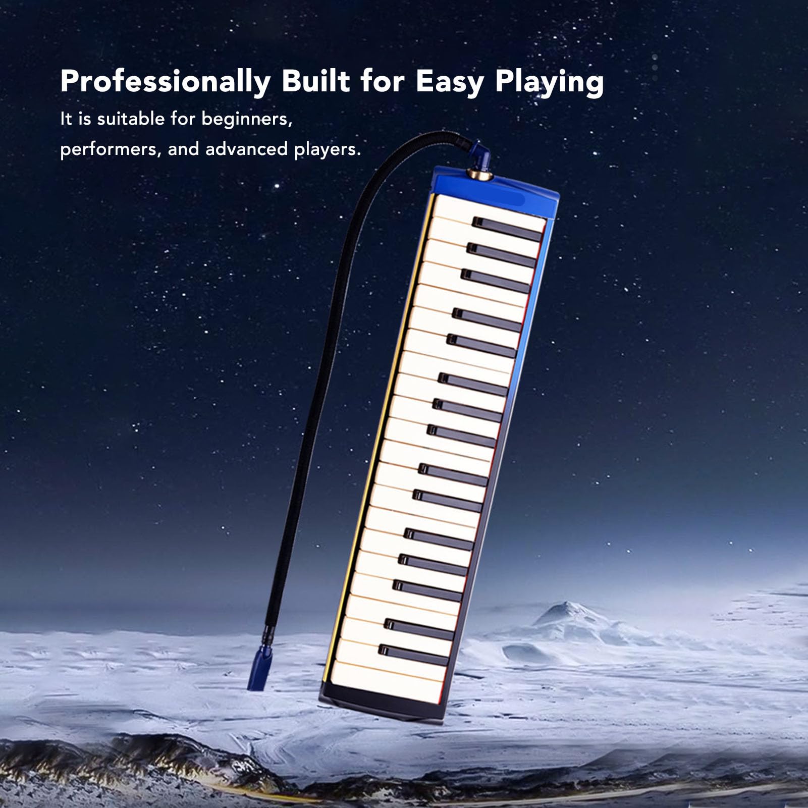 37 Key Melodica Piano Air Keyboard - Portable Wind Instrument for Beginners & Kids - Perfect for Music Class, Home Practice & Live Performances