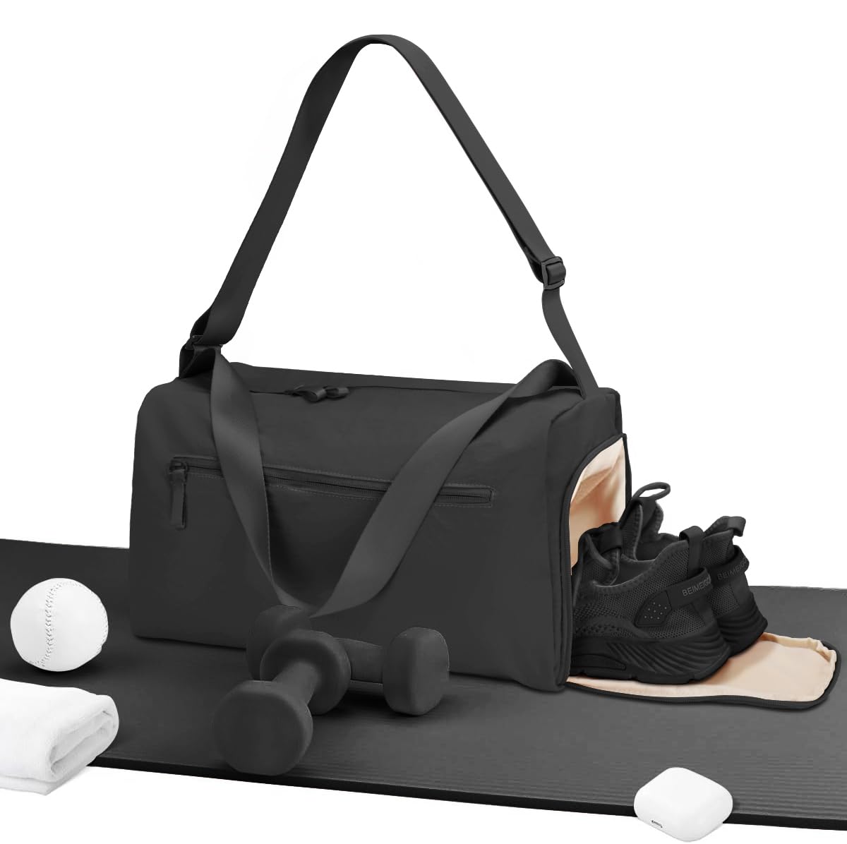 Stylish Compact 3-in-1 Small Gym Duffle Bag for Women & Men - Lightweight Crossbody Sports Bag for Fitness, Workout & Travel - Perfect for Gym, Yoga, Work Commute & Weekend Getaways