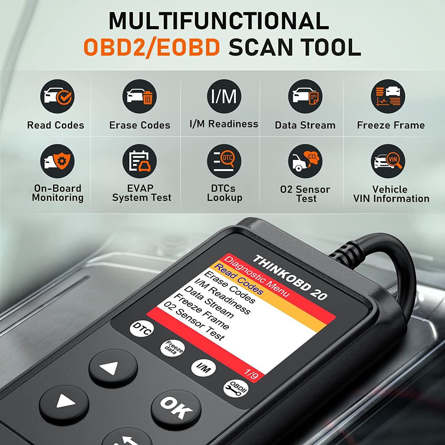 THINKOBD 20 OBD2 Scanner - Automotive Code Reader, Check Engine Light Diagnostic Tool, Live Data & Emissions Scanner for Smog Check | Car, Truck & SUV Engine Diagnostics