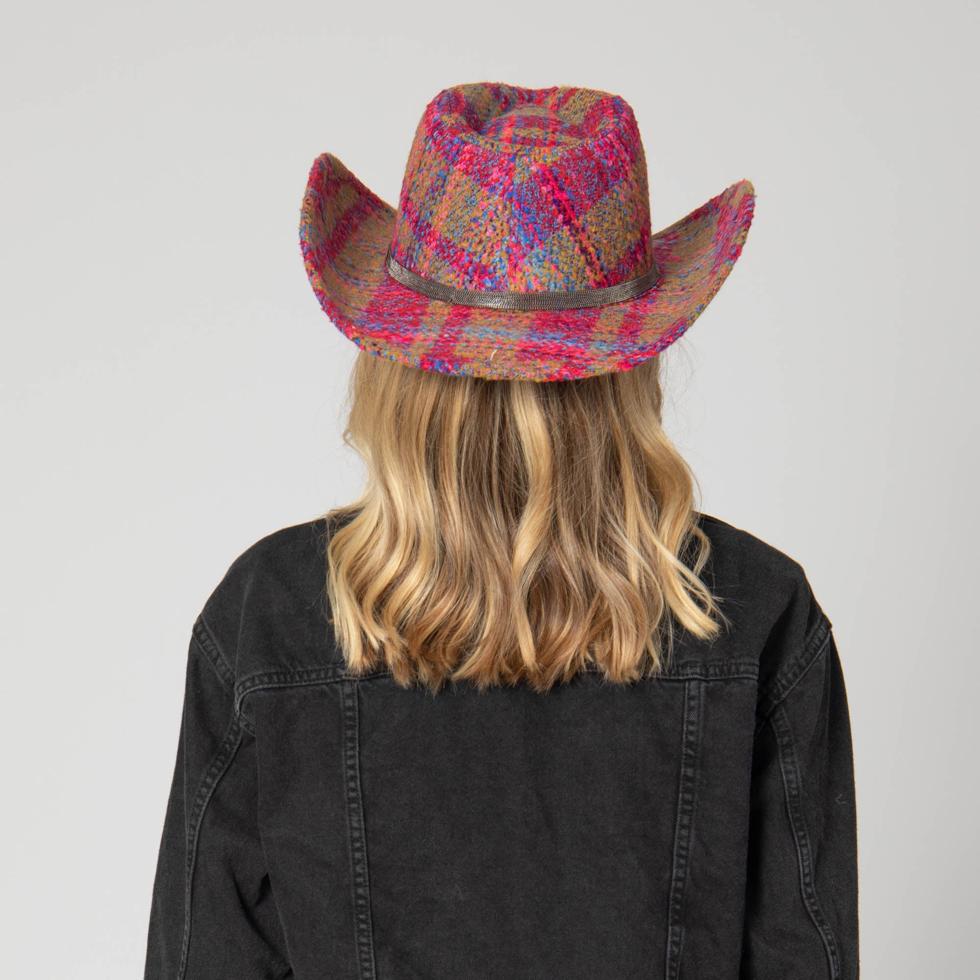 Stylish Two-Step Cut & Sew Multi-Tweed Pinch Crown Cowboy Hat for Western Fashion & Outdoor Events