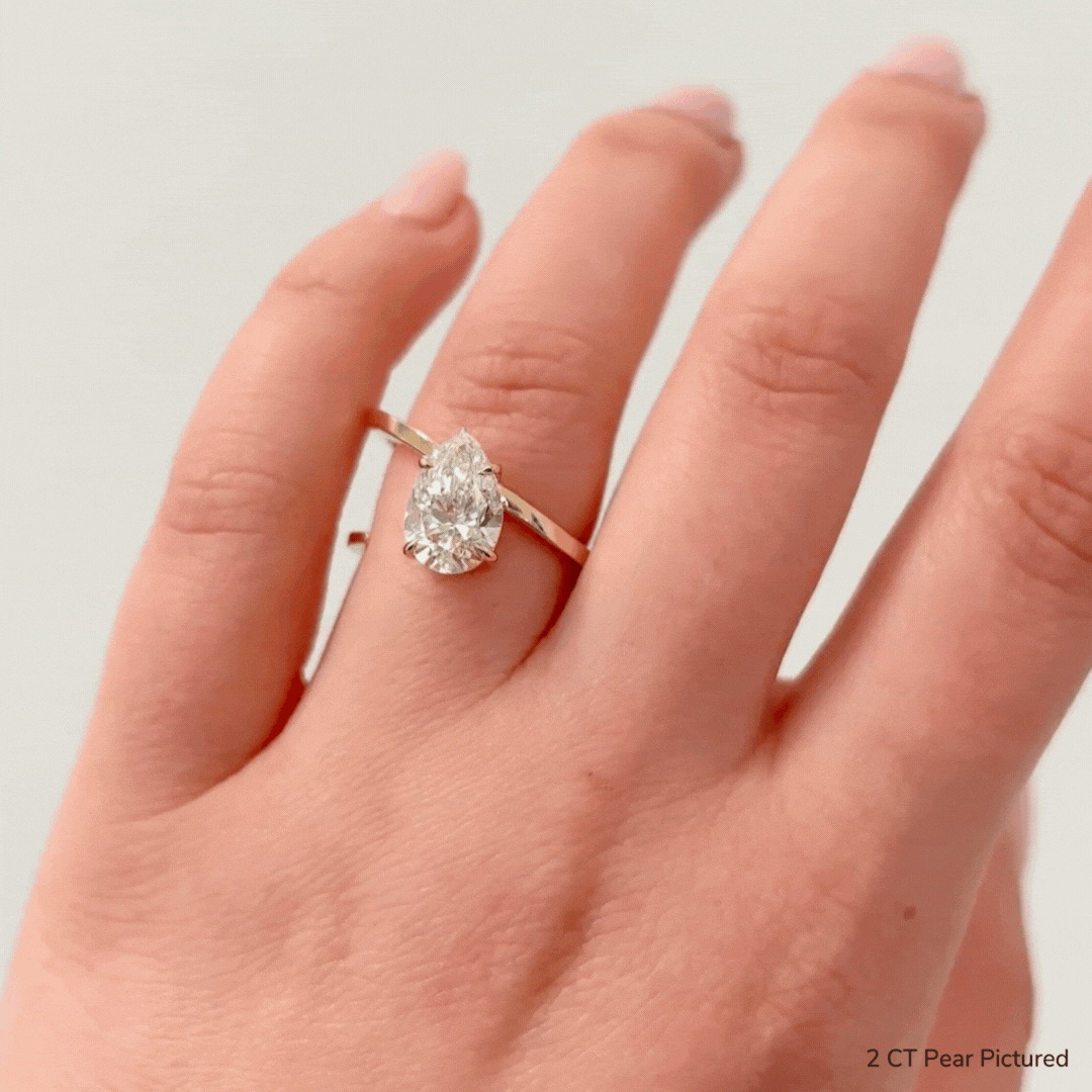Pear Slant Ring - Elegant and Unique 14K Gold Plated Fashion Jewelry for Women, Perfect for Weddings, Parties, and Everyday Wear