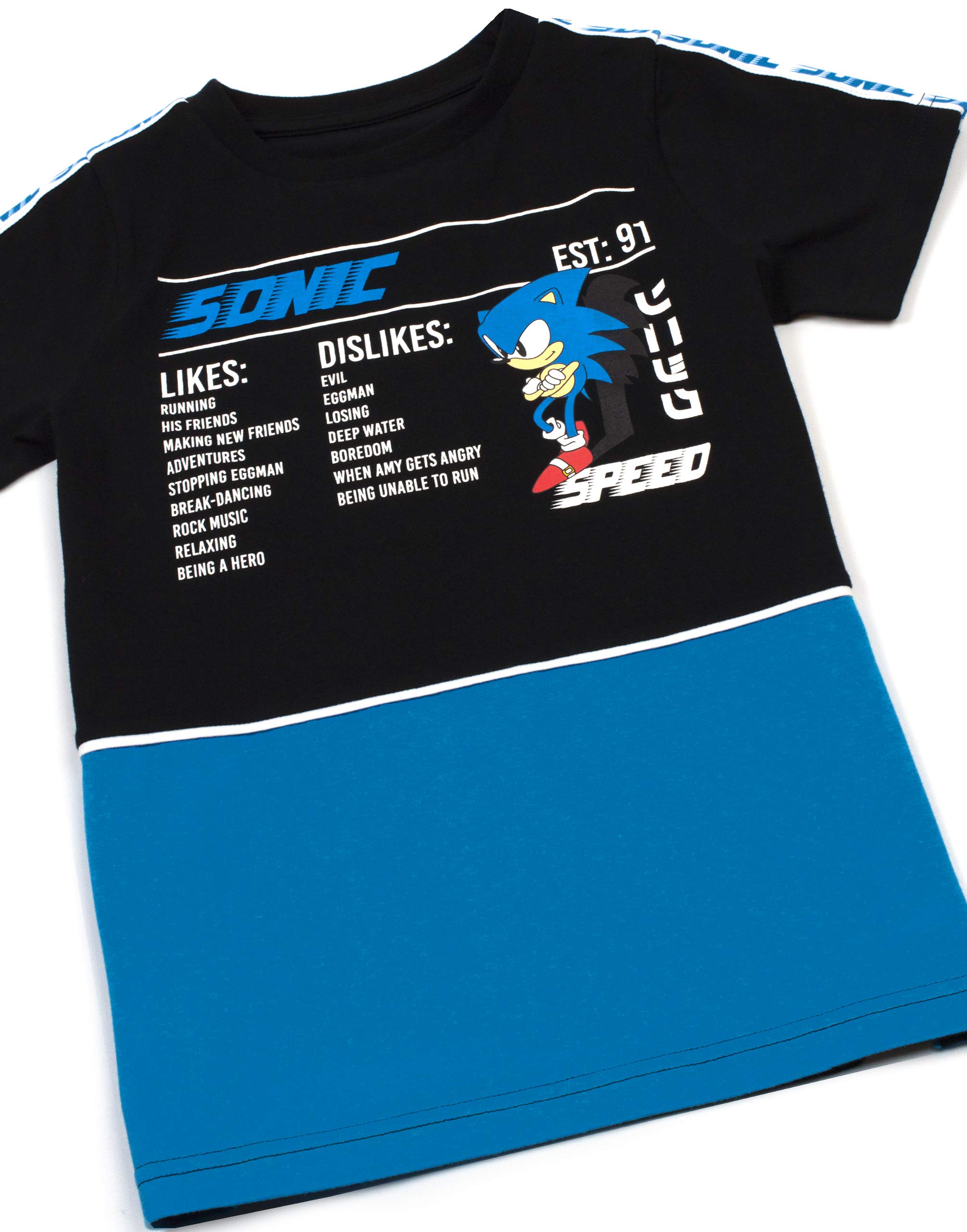 Sonic The Hedgehog Boys T-Shirt for Kids - Black Short Sleeve Video Game Character Tee - Perfect for Gaming, Birthday Parties & Casual Wear